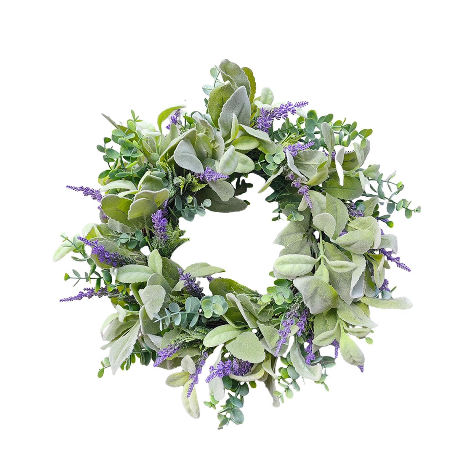 KIXZSAZ Fall Flower Wreath Offers Seasonal Beauty Designed With Elegant Lavender And Eucalyptus Touches Green Fall Flower Wreath Artificial 40cm Winter
