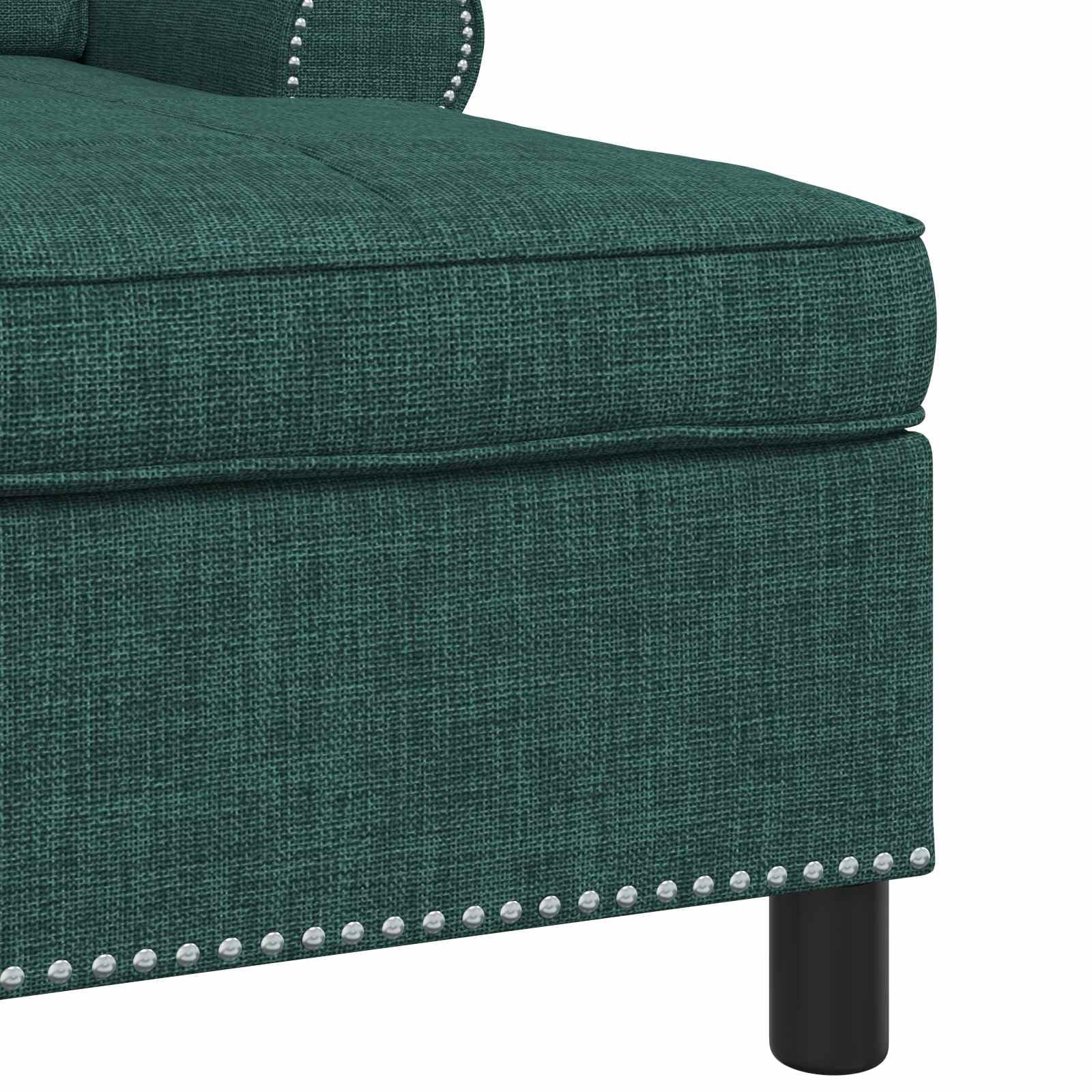 Tumbona con cojín (91 x 157 x 91 cm), color verde oscuro | Tejido transpirable, marco contrachapado, patas de plástico negro, cojín extraíble, comodidad duradera