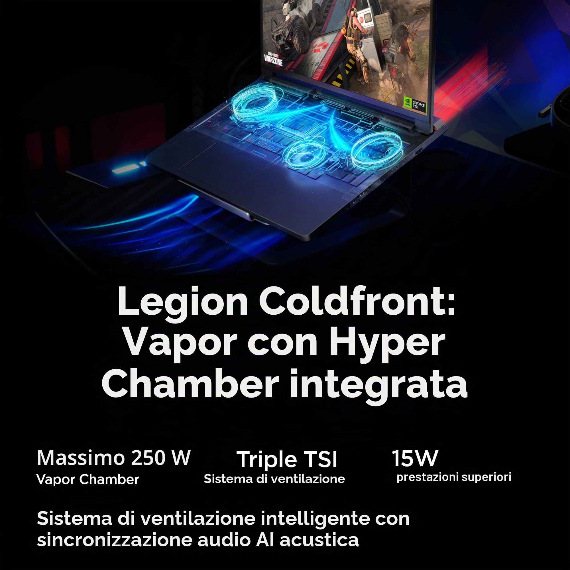 Lenovo Legion Pro 7i – Notebook da Gaming con Intelligenza Artificiale – Intel® Core Ultra 7 255HX – Display OLED WQXGA PureSight da 16" – 240Hz – NVIDIA® GeForce RTX™ 5070 Ti – Memoria 32GB