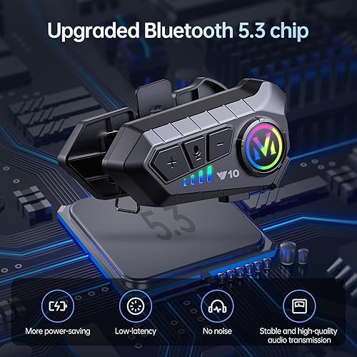 Miniatura 5 de Auriculares Bluetooth para motocicleta, altavoz para esquí, impermeable, con cancelación de ruido, auriculares inalámbricos Bluetooth ultrafinos