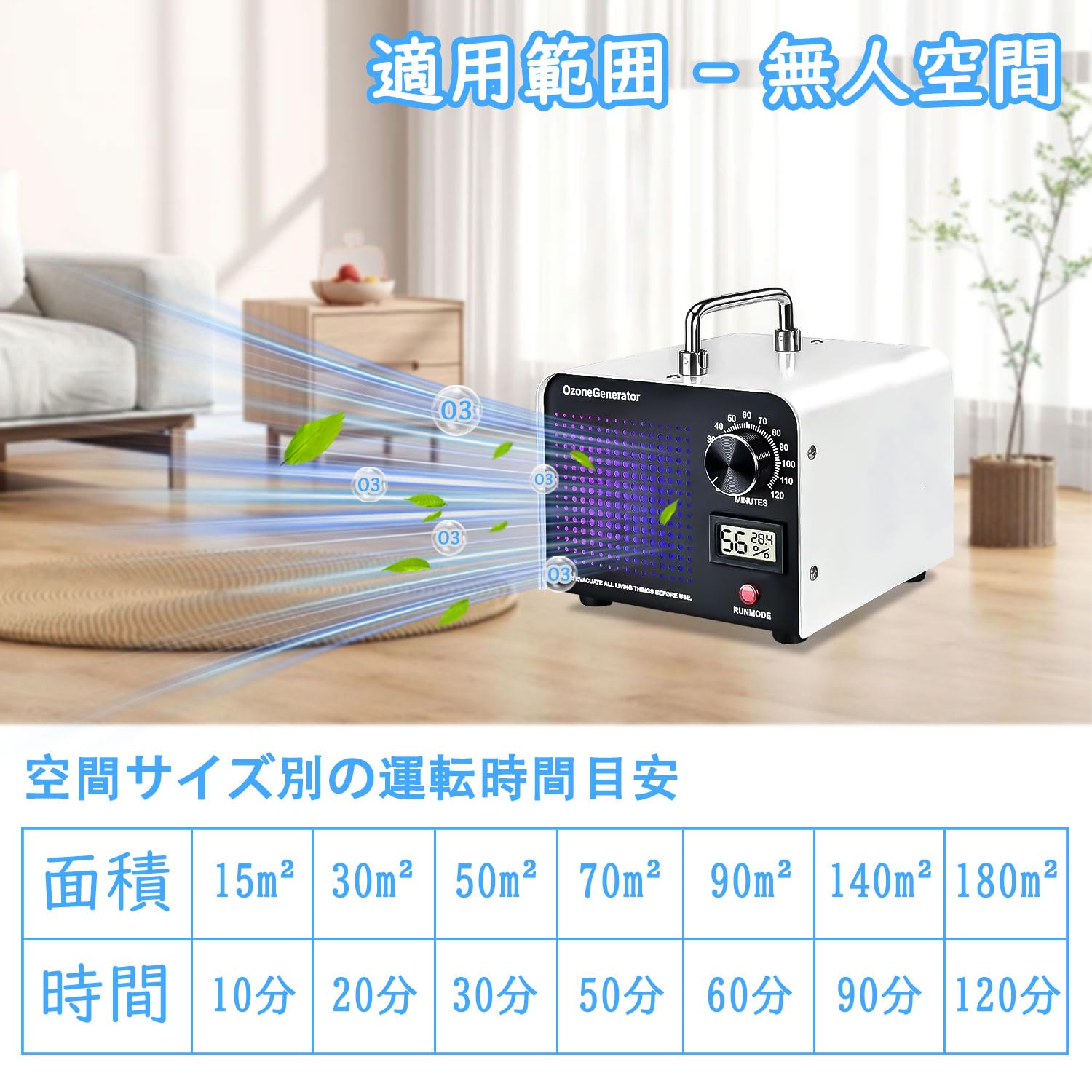 Amazon | オゾン発生器 業務用オゾン脱臭器 120分タイマー 家庭用