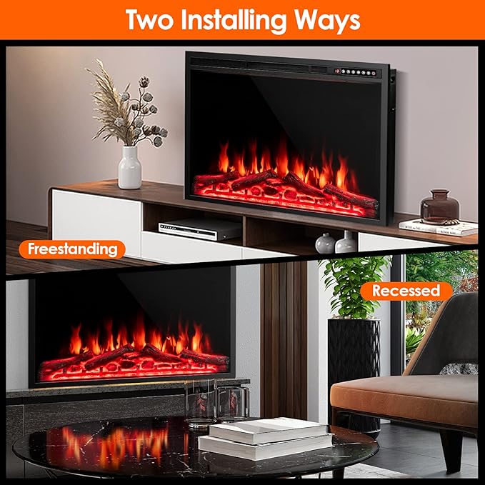 Chimenea Eléctrica GOFLAME 37 Pulgadas, Inserción y Autónoma, 5100 BTU miniatura 9