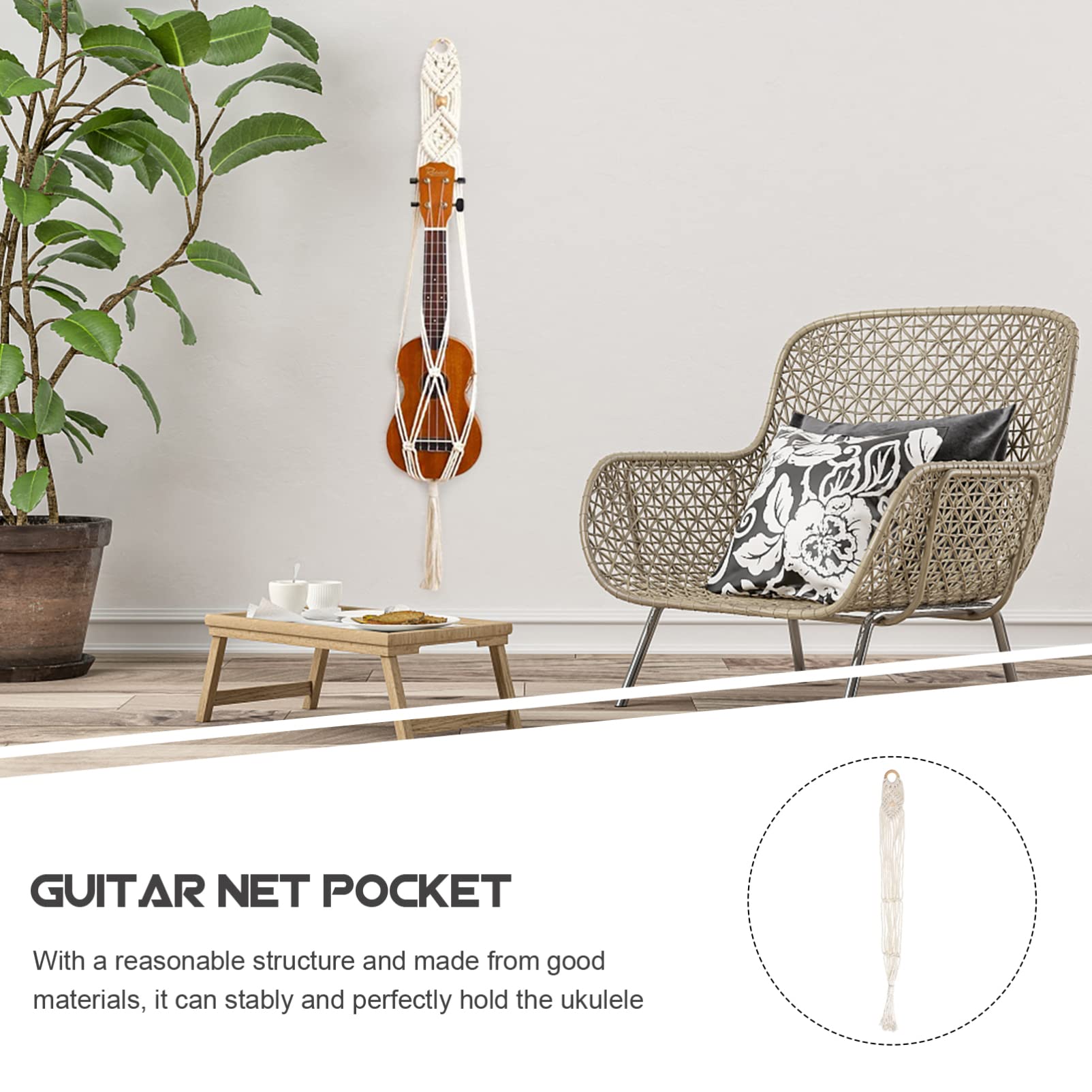 Support Mural Bois Pour Guitare Et Ukulélé – Accroche Instrument à Cordes, Rangement Pratique Et Décoratif