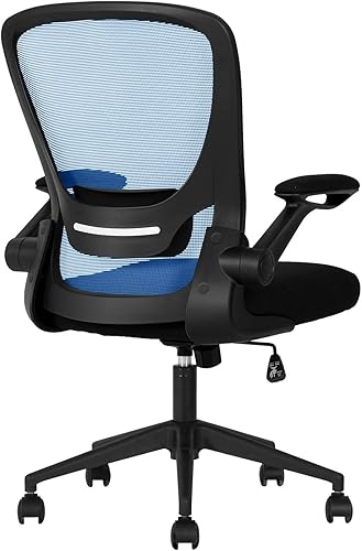 Silla ergonómica de malla para oficina, con respaldo lumbar, giratoria, con ruedas, ejecutiva, con brazos y respaldo medio ajustable, para