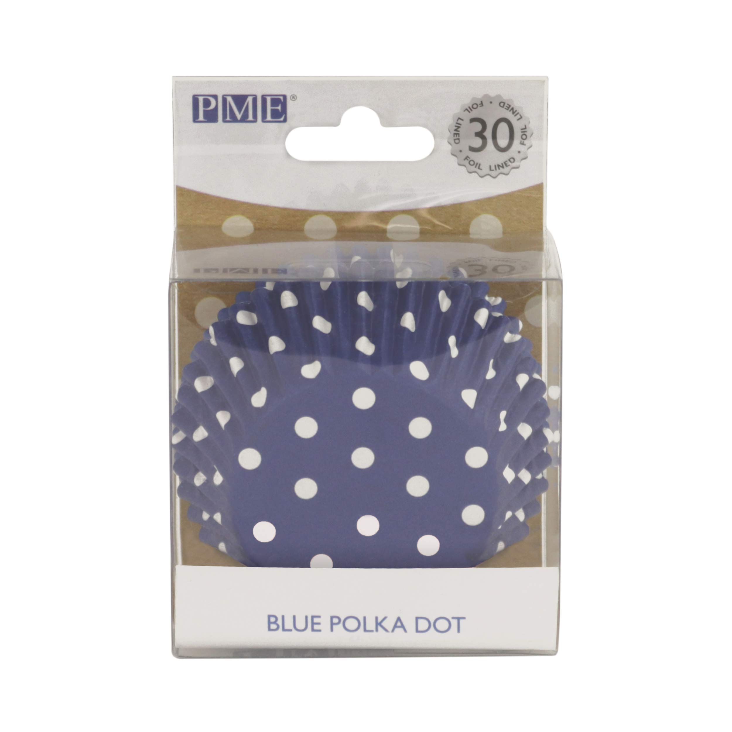 Pme Blue Polka Dot Cupcake Cases, Foil Lined, Pk/30 Bc821