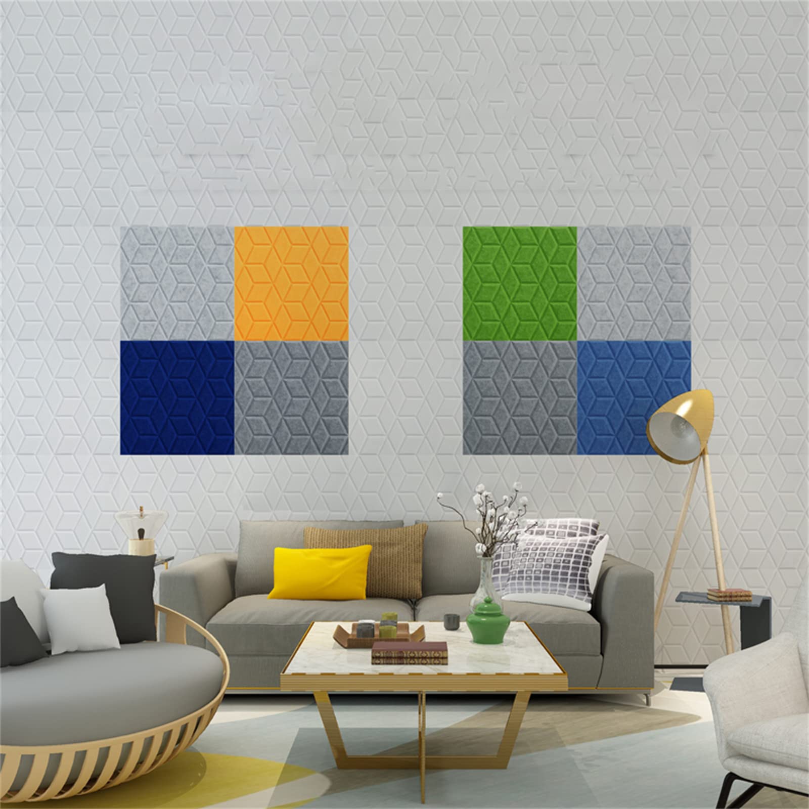 Pannelli in Schiuma Acustica Autoadesiva da 10 Pezzi, Pannelli in Feltro da Parete per Foto da Soggiorno, Pannelli Decorativi in Sughero per la Visualizzazione Di Foto, Messaggi e Promemoria/#11/3