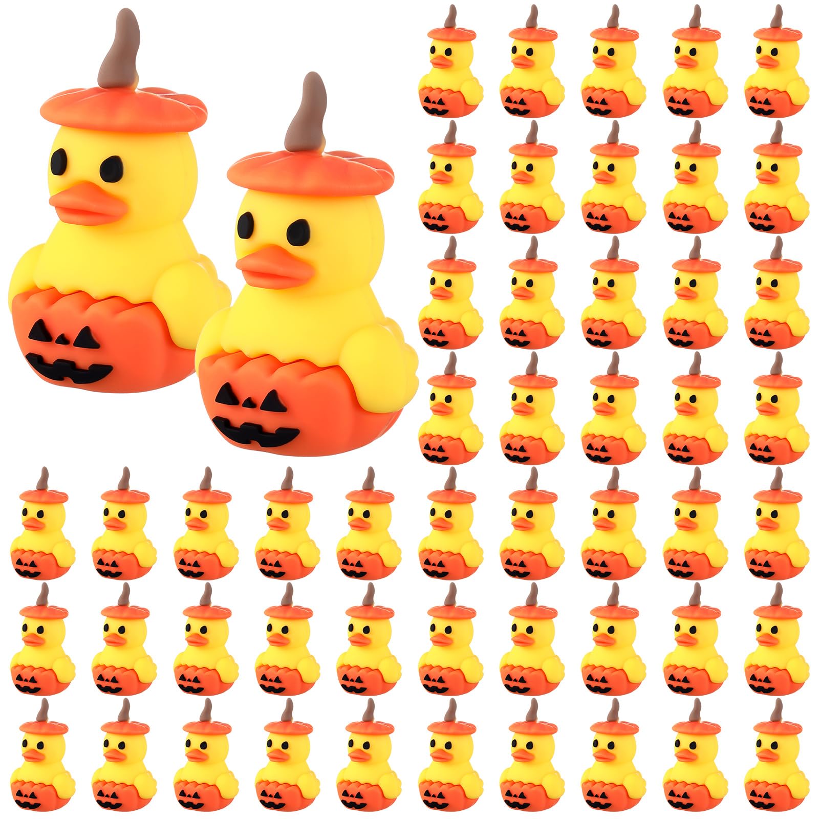 Photo 1 of Gejoy 50 Pcs Halloween Pumpkin Rubber Ducks