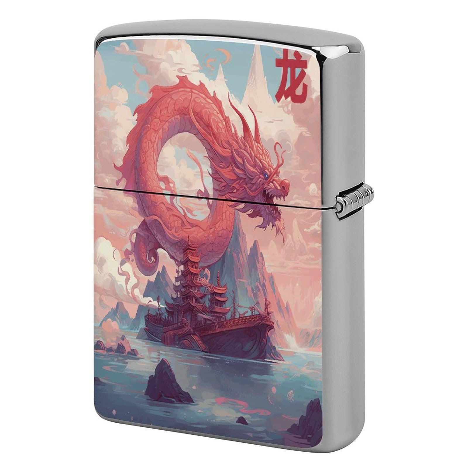Fodpand Style Dragon And Cloud Metal Lighter Case Cover Lighter Sleeve