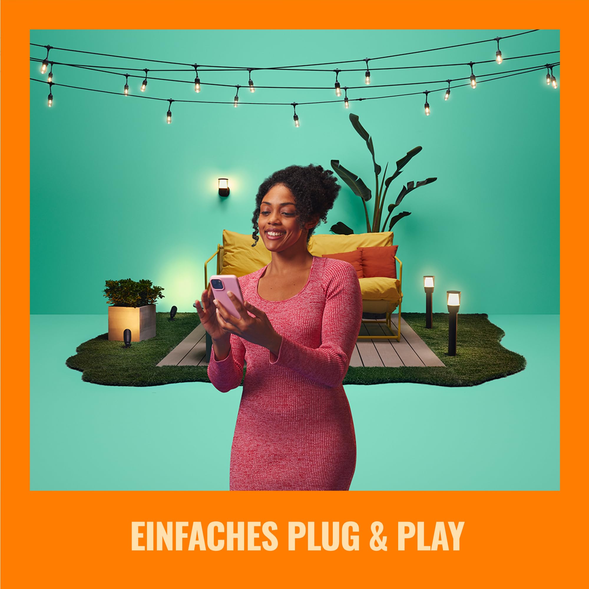 WiZ Tunable White and Color LED Außenleuchte Elpas, dimmbar, warm- bis kaltweiß, 16 Mio. Farben, smarte Steuerung per App/Stimme über WLAN, Erweiterung