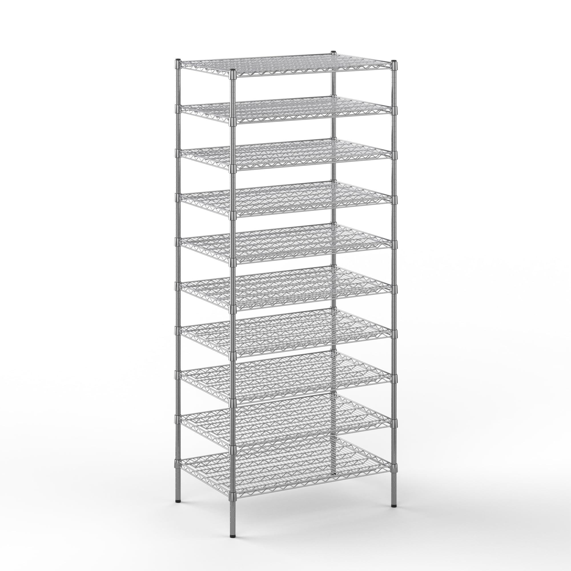24" Deep x 36" Wide x 86" Height Wire Shelving Kit | 10-Tier | NSF Commercial Storage Rack Unit