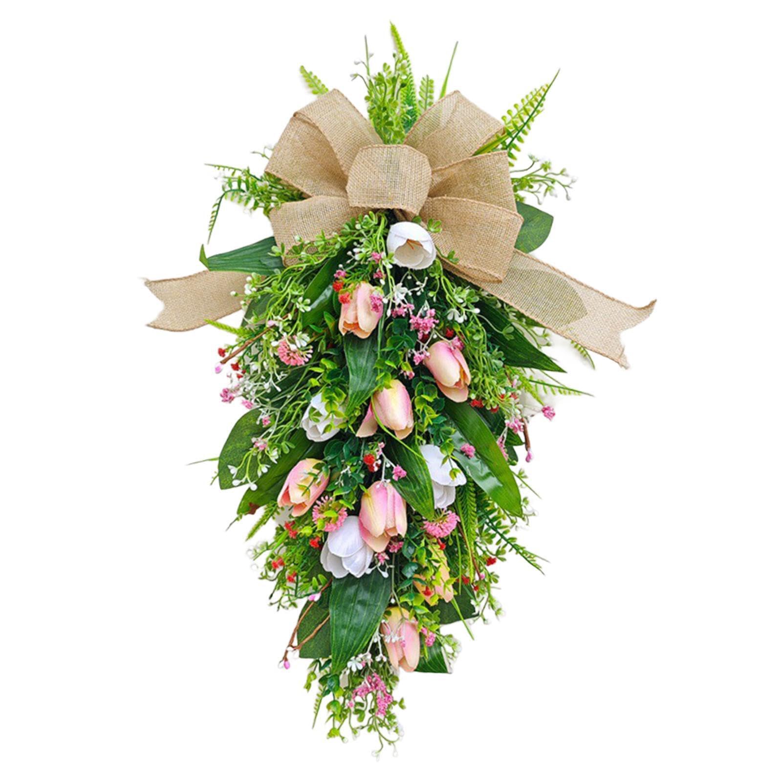 PIXZCSA Artificial Tulips Teardrop Wreath Party Supplies Unique Holiday Decoration Infusing Spring Summer Vibes To Space for Creative Artificial Garland