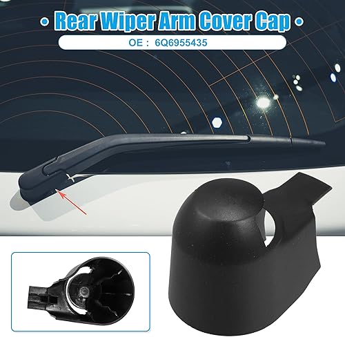 Miniatura 2 de ACROPIX Tapa de tuerca de brazo de limpiaparabrisas trasero para Volkswagen GTI - Paquete de 1 color negro