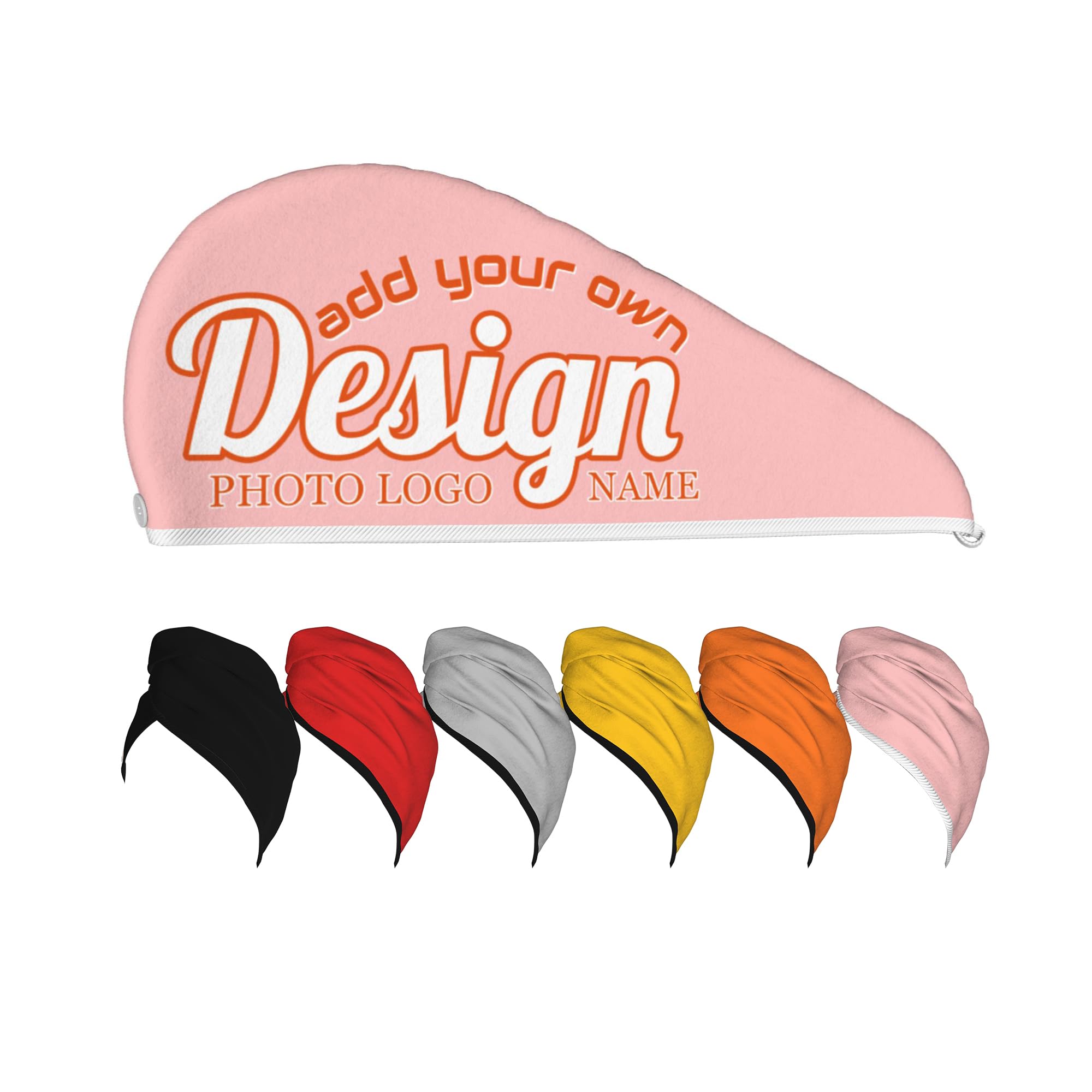 YSDBPAY Custom Hair Towel Wrap for Women Personalized Super Absorbent Quick Dry Hair Drying Towels with Your Text Photo Logo Bathroom Hair Turban