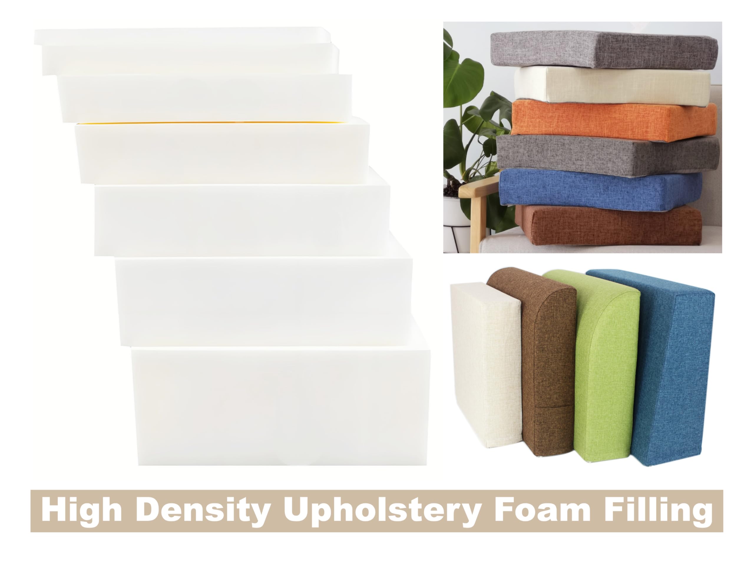 GoTo Foam 4x21x72 Inch Upholstery Cushion - 44ILD Firm Density Made In USA