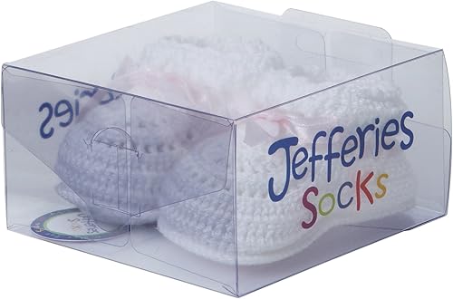 Miniatura 2 de Jefferies Socks Botines de ganchillo para bebé Blanco, Blanco/Azul, Blanco/Rosado