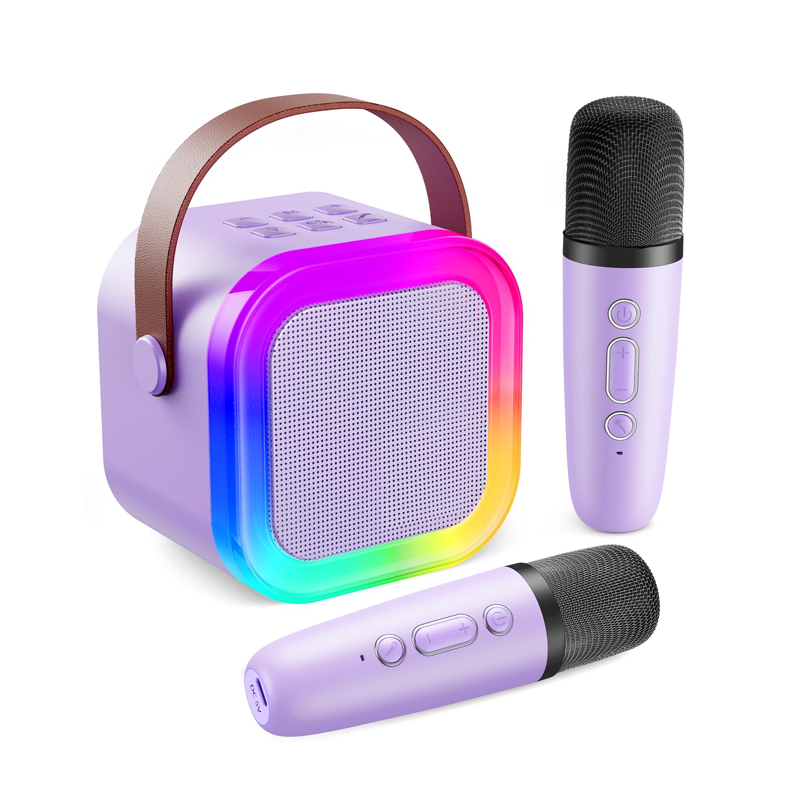 Fede Karaoke per Bambini, Regalo Bambina 3-12 Anni Microfono Bambini Giochi Regali Bambina 3-12 Anni Karaoke con 2 Microfono Bluetooth Giocattoli Regalo Bambino 3-12 Anni