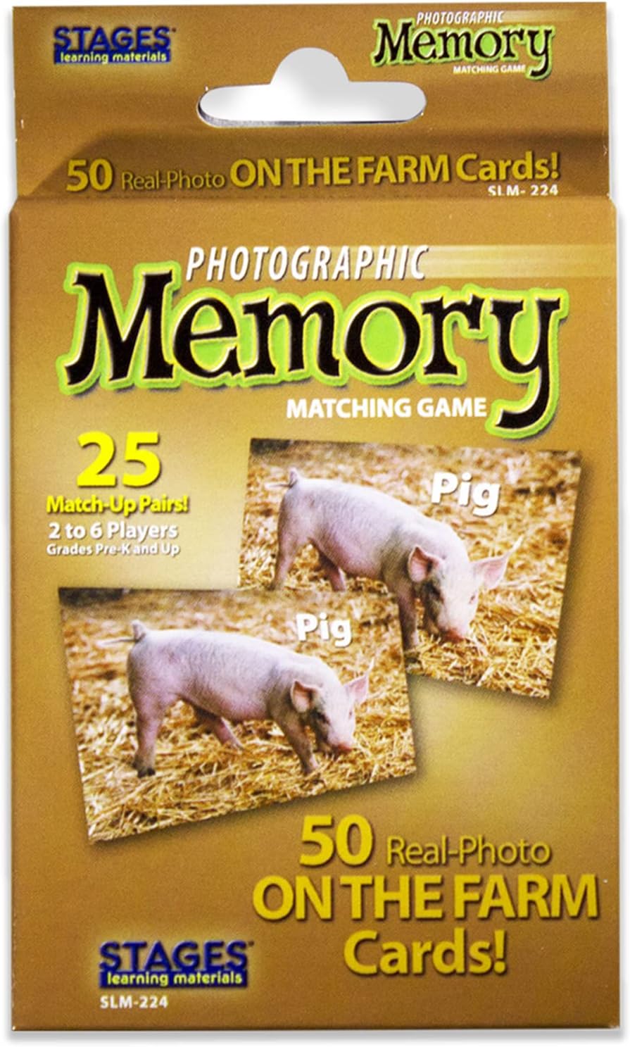 Stages Learning Materials Picture Memory On The Farm Card Real Photo Concentration Game Memory Game
