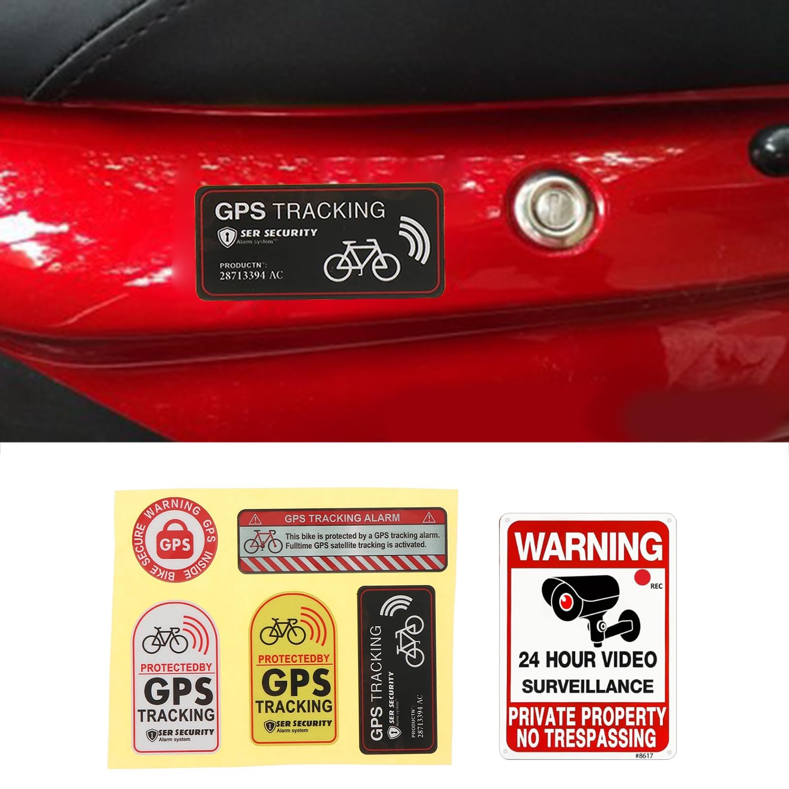 mioosho Car Interior Graphics Warning Sticker Waterproofed Adhesive Label for Enhancing Security