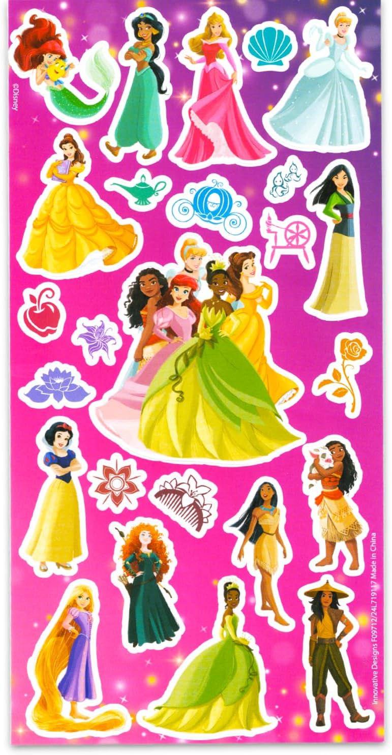 Disney Princess Crossbody Purse for Kids - Handbag Bundle with Crossbody Bag for Girls Featuring Belle, Cinderella, Moana, More Plus Stickers | Disney Princess Accessories Multicolor - Image 4