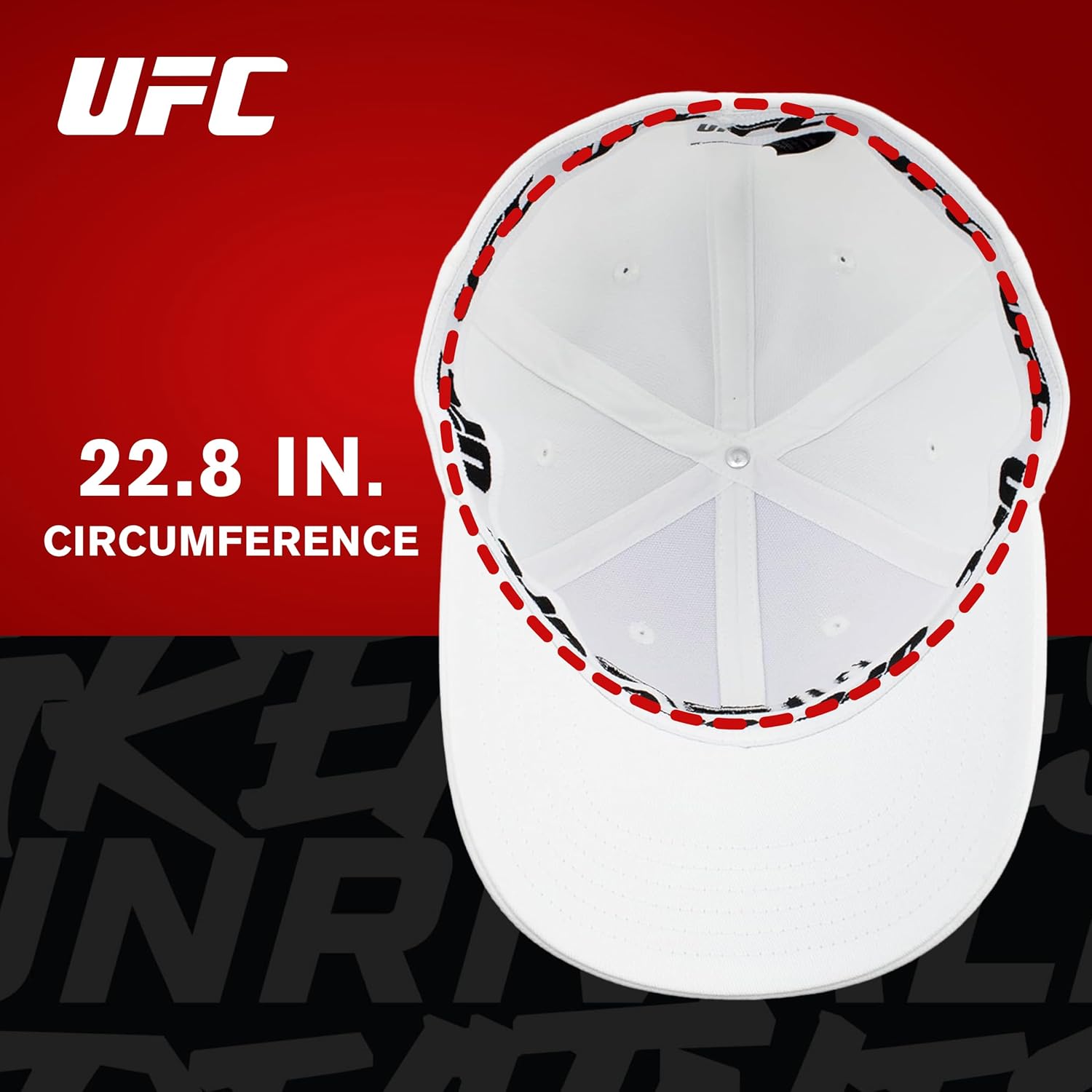 Concept One Unisex Adult UFC Baseball Hat, 6 Panel Adult Flex Fit Active Sport Cap with Curved Brim
