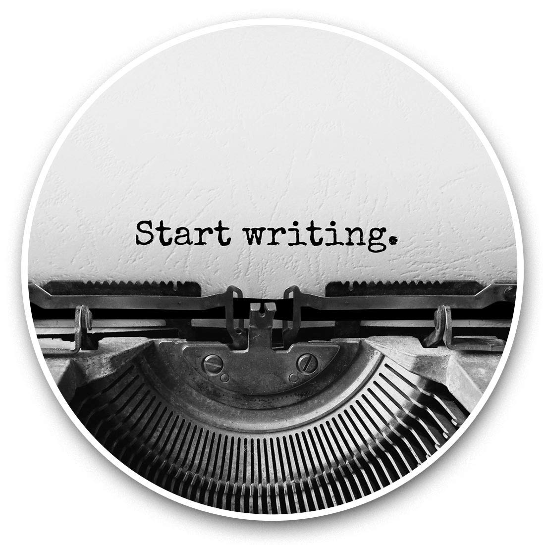 Awesome Vinyl Stickers (Set of 2) 7.5cm (bw) - Start Writing Typewriter Writer Fun Decals for Laptops,Tablets,Luggage,Scrap Booking,Fridges #36119