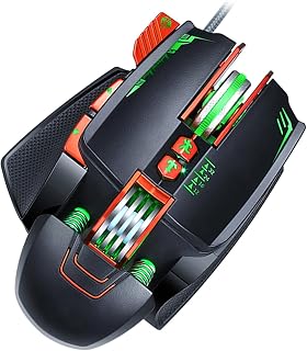 V9 有線ゲーミングマウス 黒色 ABS アルミニウム製 500万回以上クリック耐久性 エルゴノミクス設計で操作簡単 自宅やオフィスに最適なでクールなコンピューターマウス