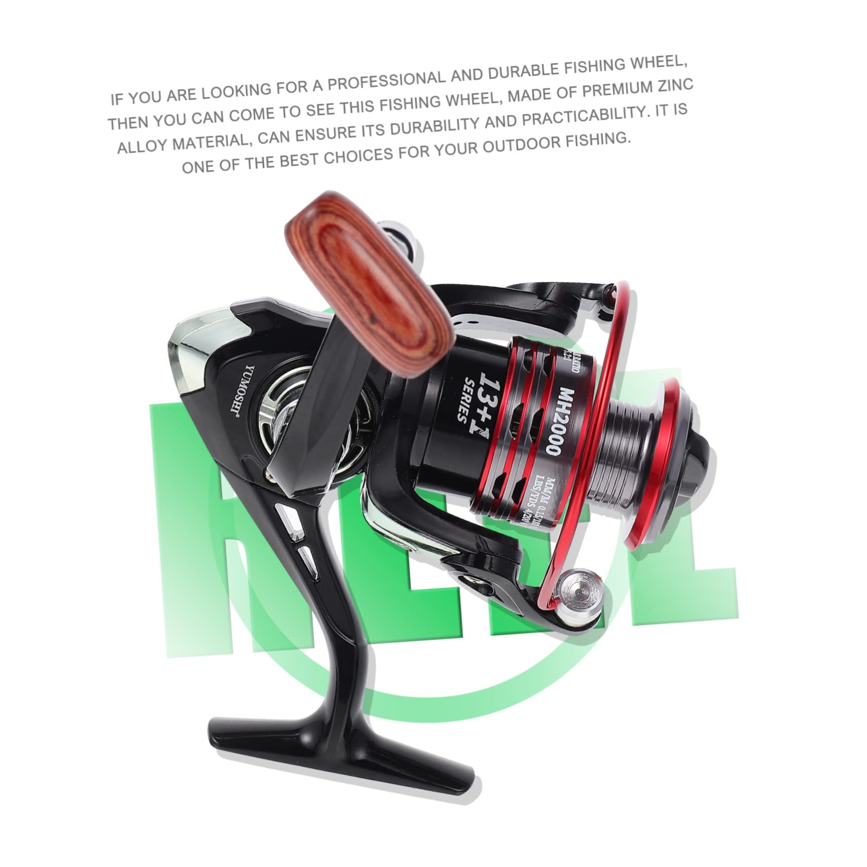 INOOMP 1Pc Professional Fishing Reel Tool Zinc Alloy Fishing Pole Wheel Durable High Strength Structure Lightweight Design Ergonomic Handle for Comfortable Grip