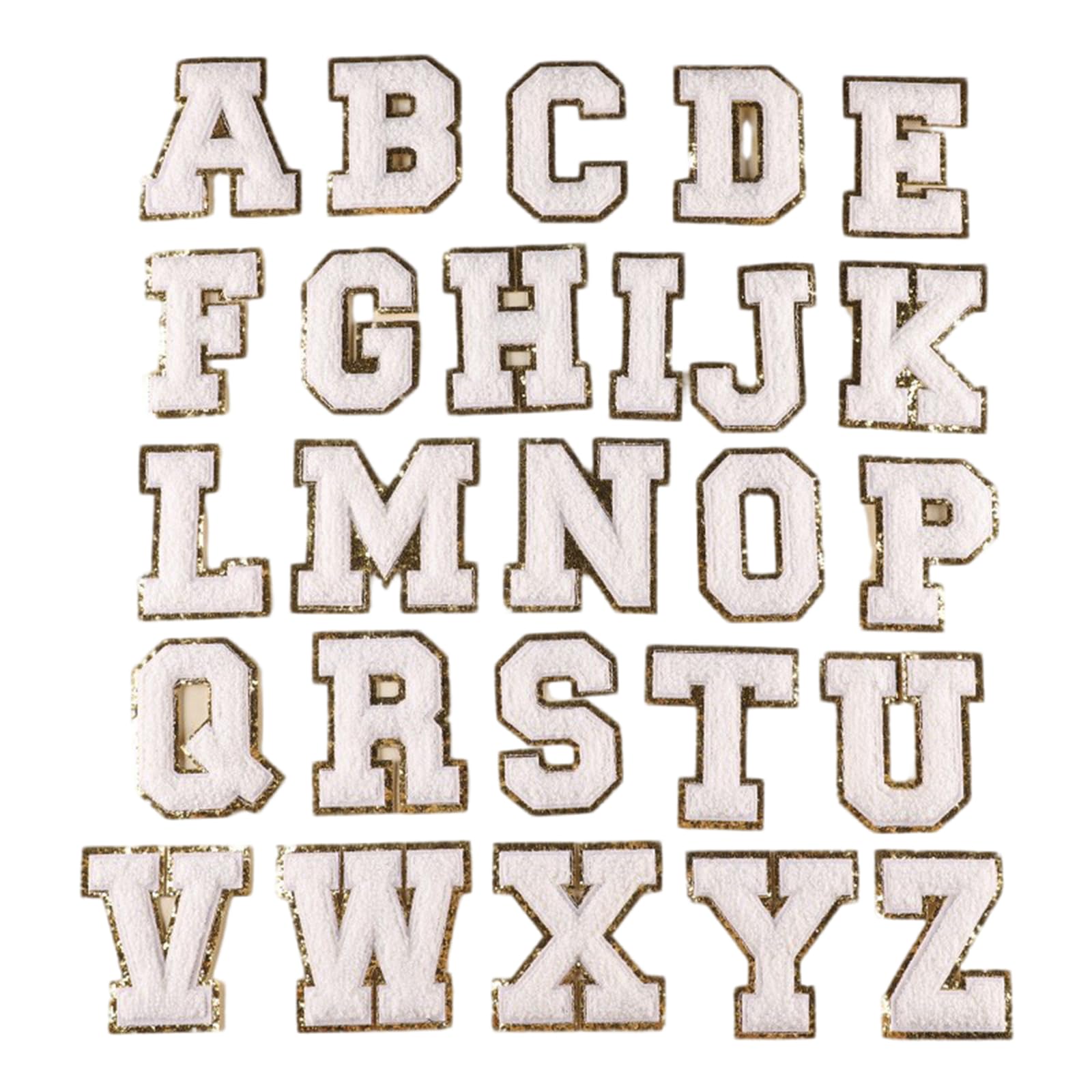 Tsophreniq 26Pcs Letter Sew on Patches Embroidered Letter Sew on Yarn Patches Applique for Kids Clothing Jackets Jeans Bags Embroidered