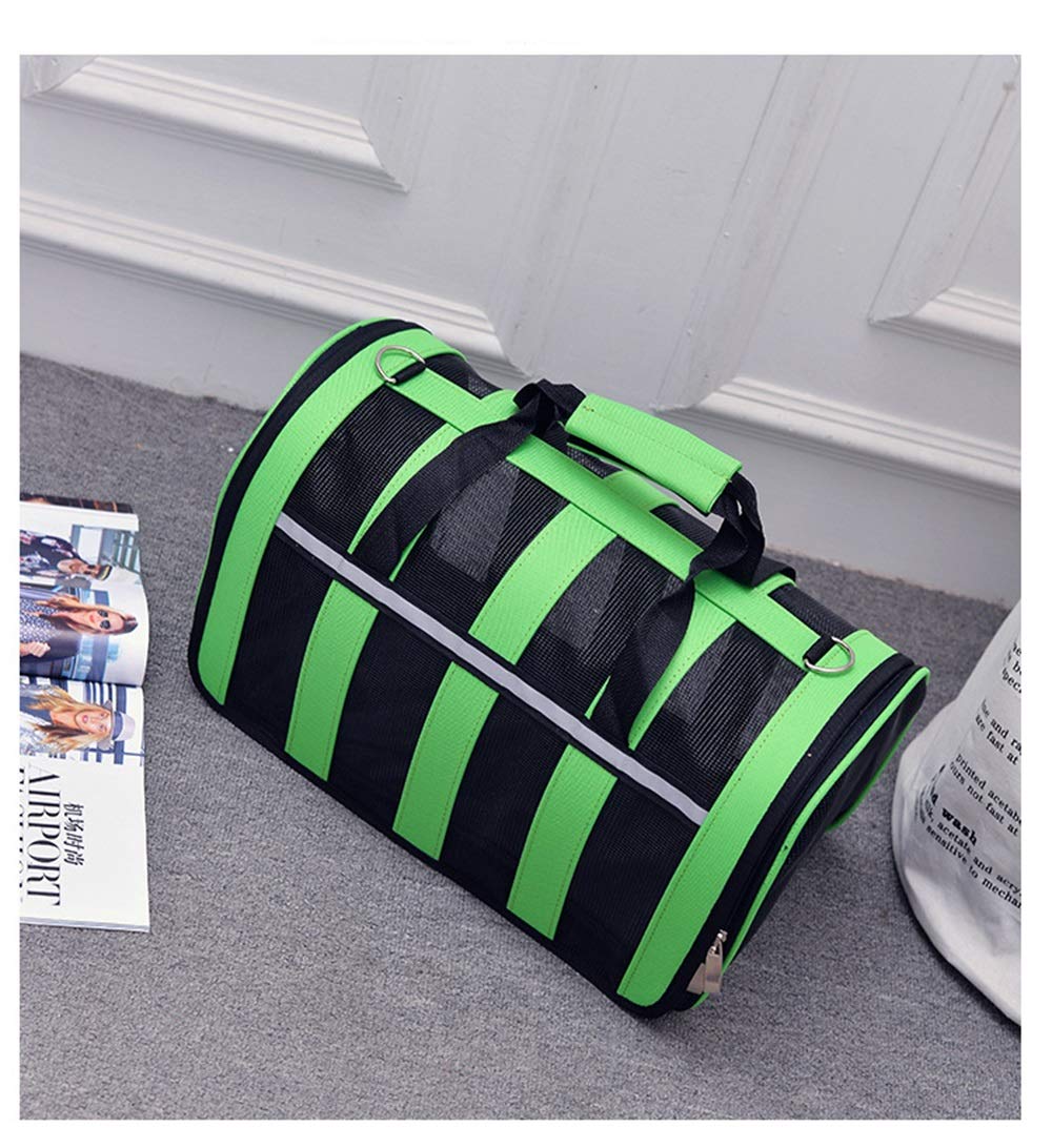 Sac de voyage respirant pour chien avec aération optimale en taille L vert