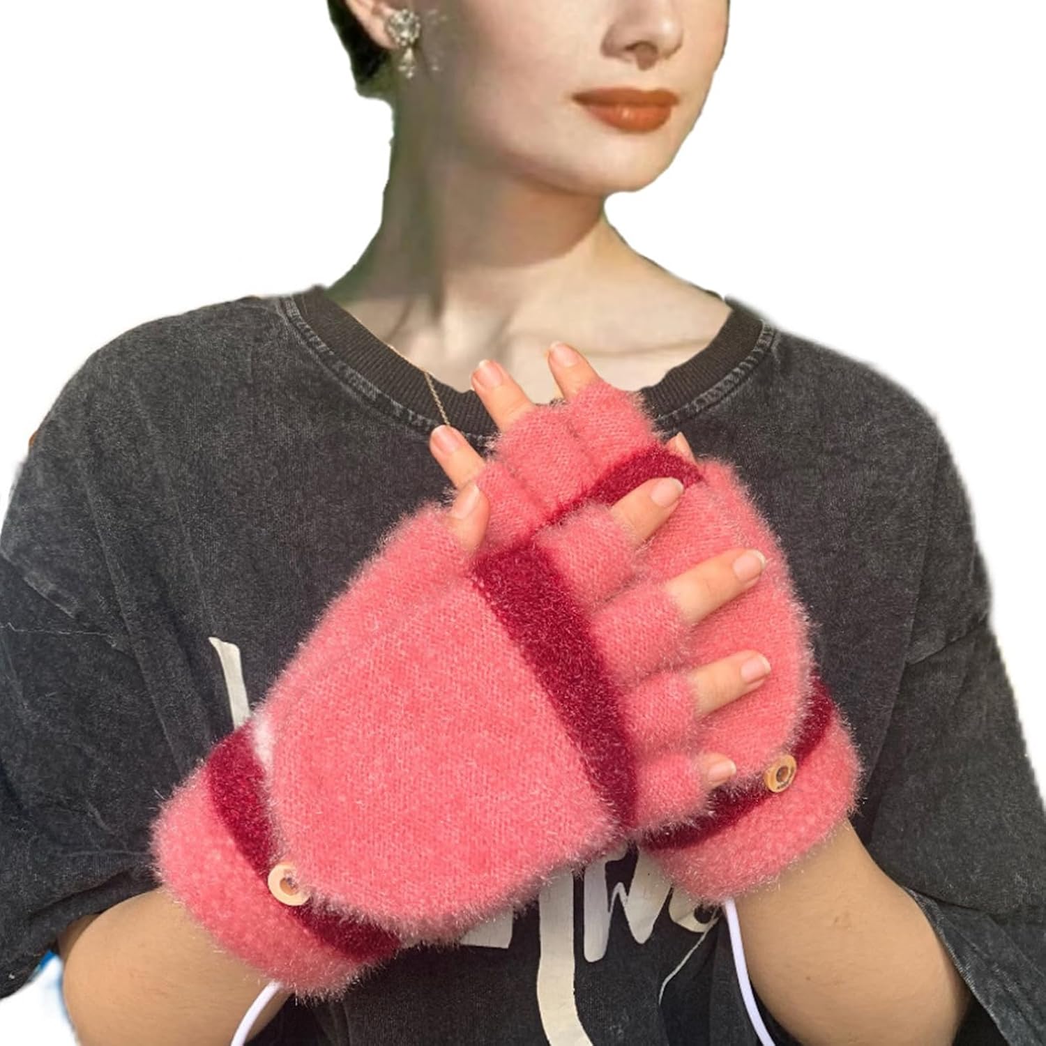 Heated Gloves Electric Gloves for Men Women Half Finger Heating Hand Warmer Winter Gloves for Office Work