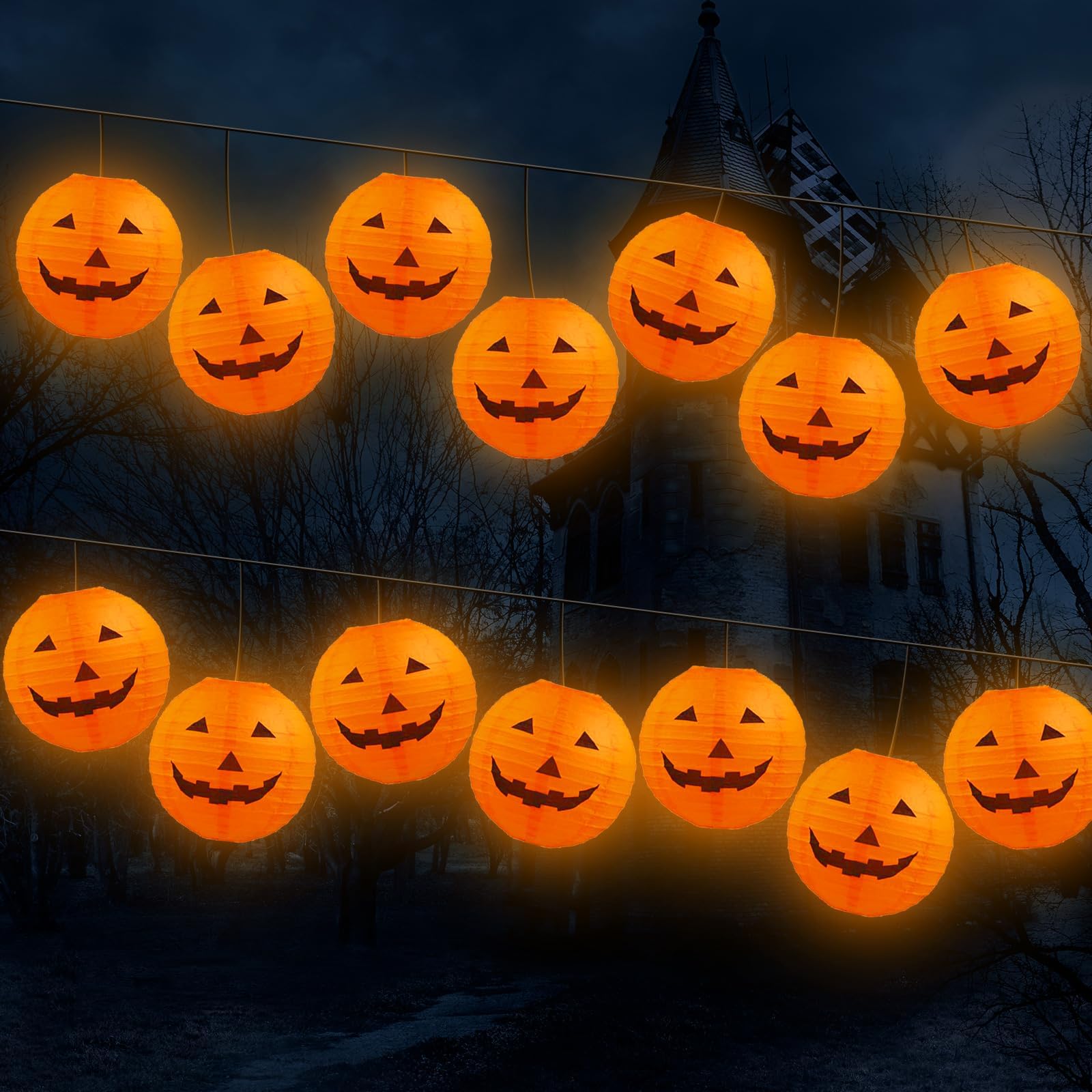Gejoy 12pc Halloween Jack O Lantern 8inch Halloween
