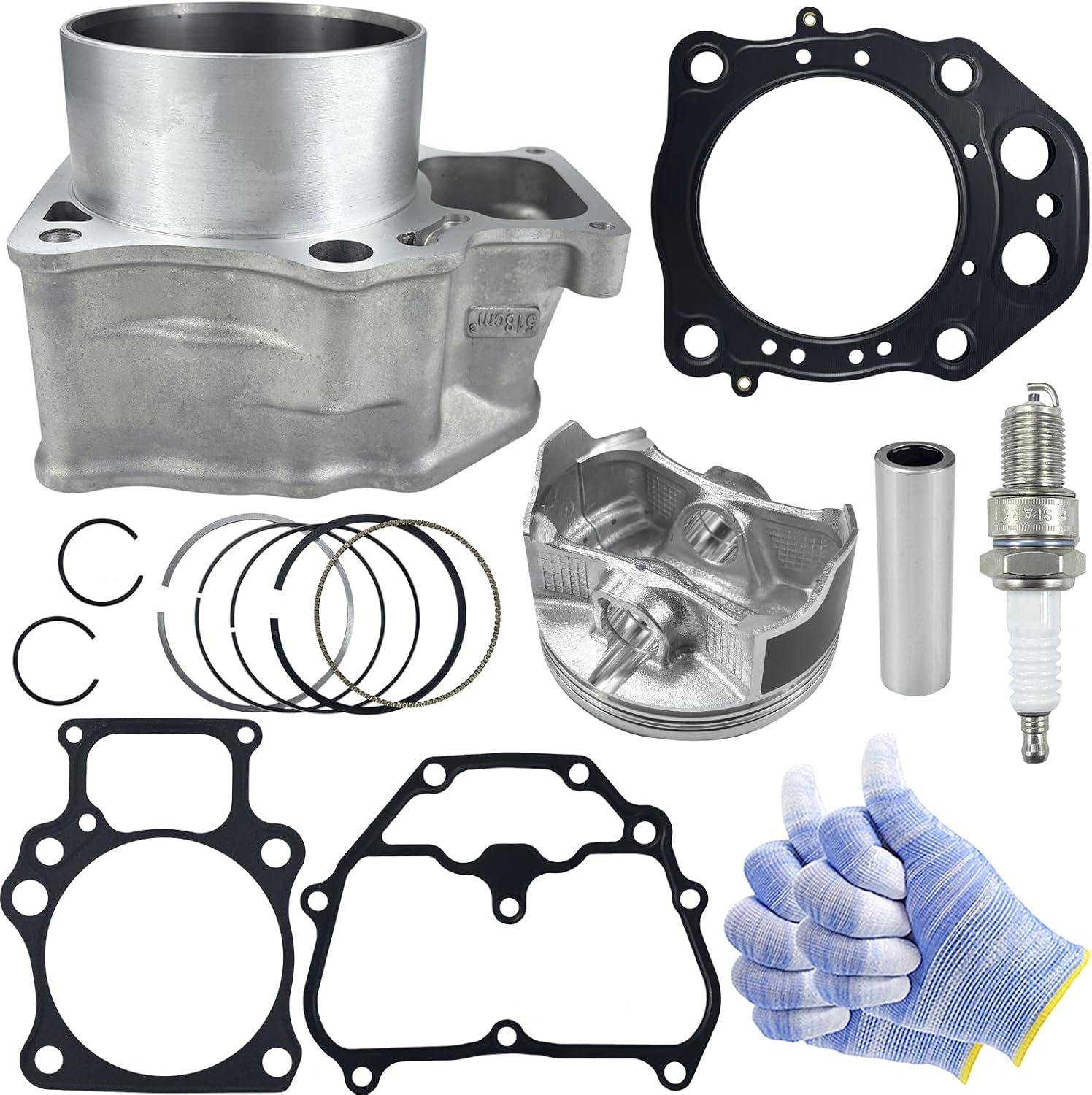 96mm Bore Cylinder Piston Gasket Top End Rebuild Kit Compatible with 2020-2024 Honda TRX520 TRX 520 Foreman 12100-HR6-B00 13101-HR6-B00 12315-HR0-F01