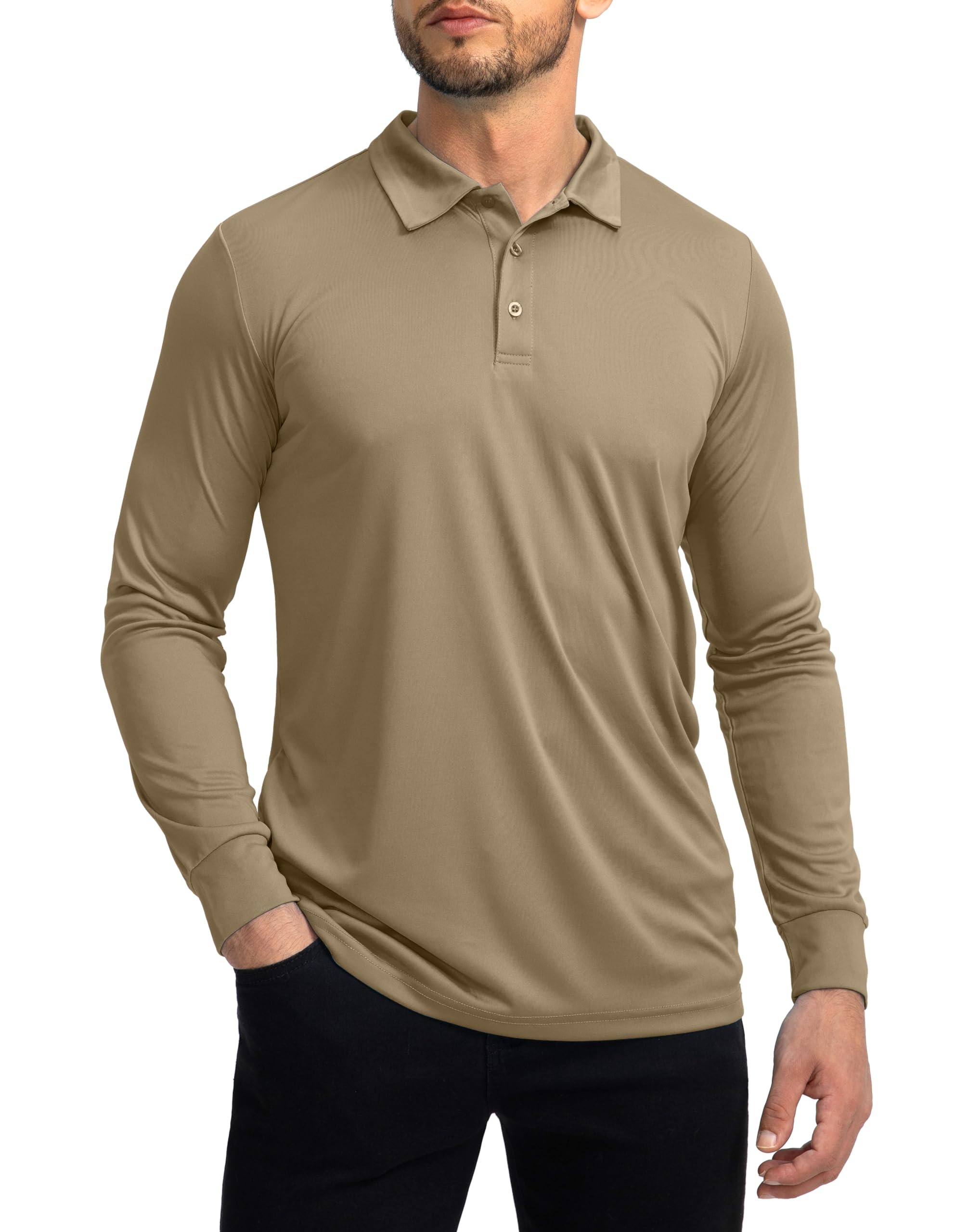 Sun Protection Mens Polo Long Sleeve Shirts Men's Polo Shirt Long