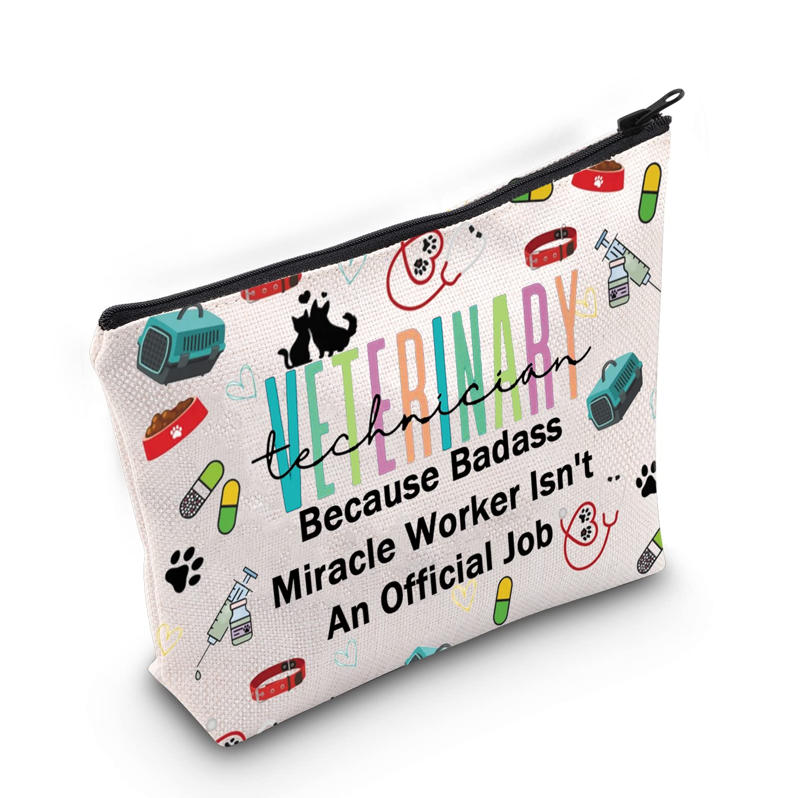 Veterinary Technician Cosmetic Bag Vet Tech Makeup Zipper Pouch Vet Tech Grad Gift New Vet Gift (Veterinary Bag)