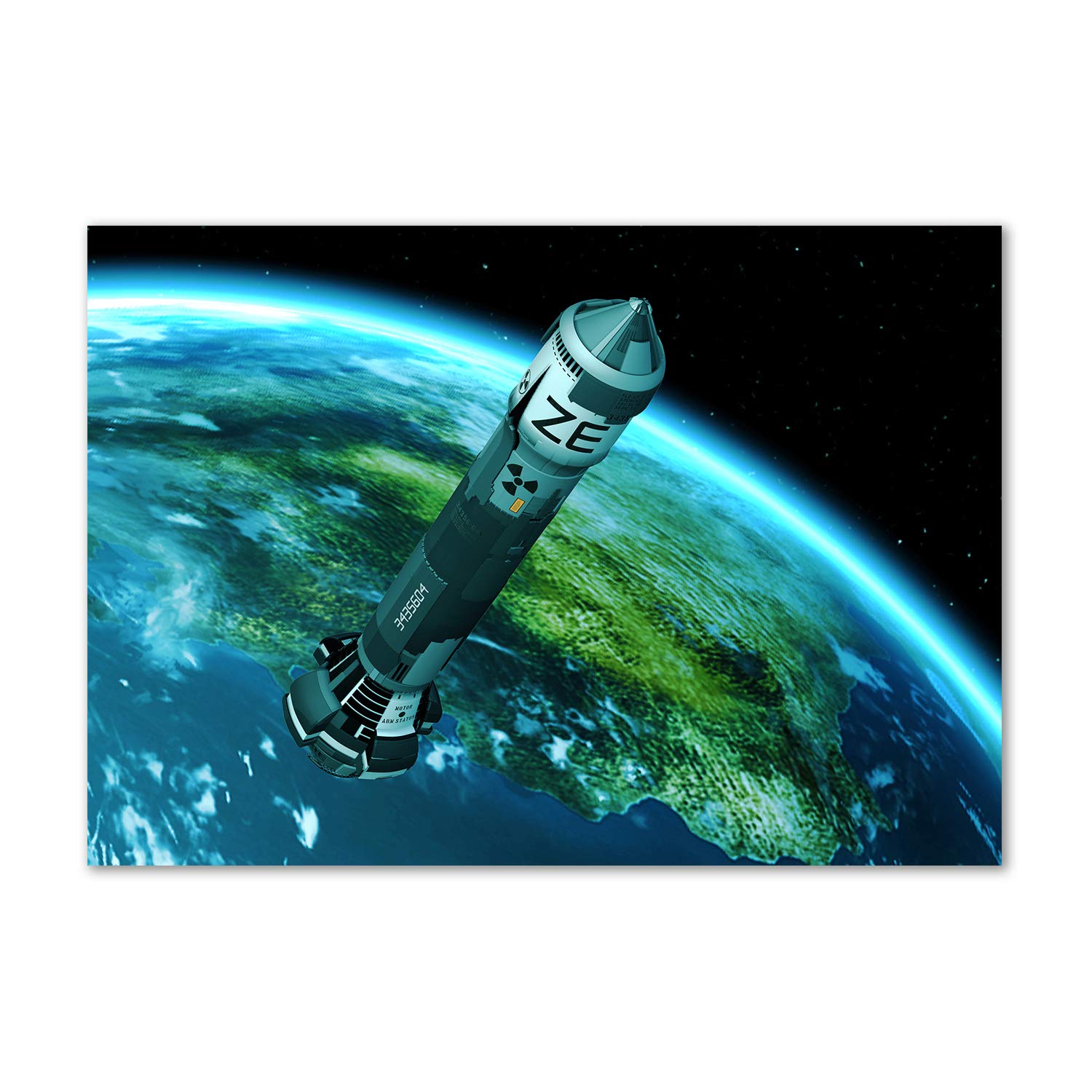 Tableau verre acrylique cosmos et missile nucléaire Tulup pour déco