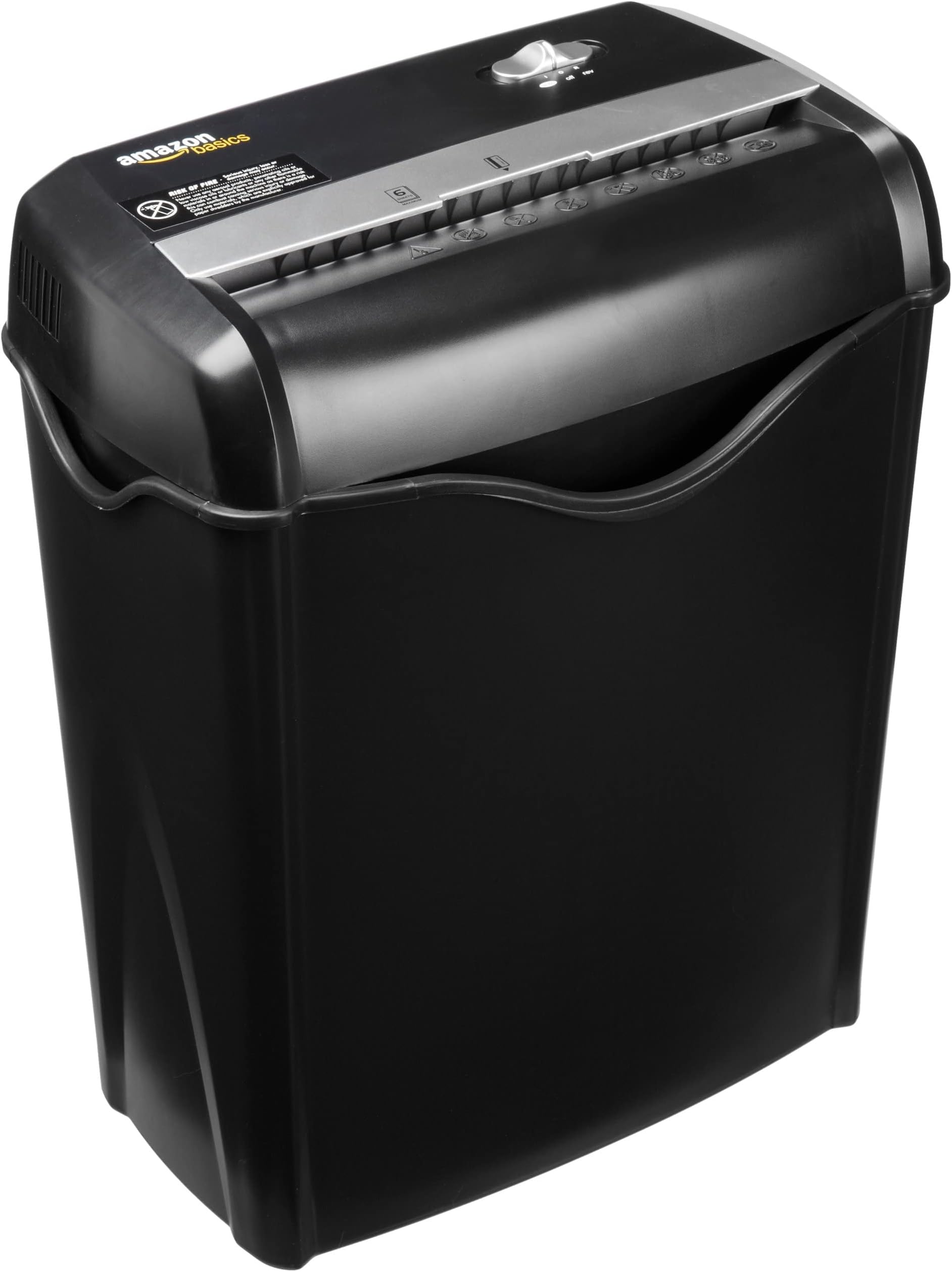 5-6 Sheet Cross Cut Paper and Credit Card Shredder with 14.3L Bin for Business & Home Office Use with Reverse Function, Black