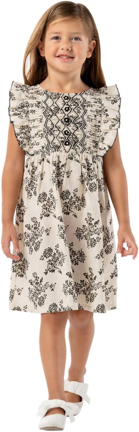CHERRY CRUMBLEKids Girls Lankan Round Neck Floral Dress (7L-DRS-3312)