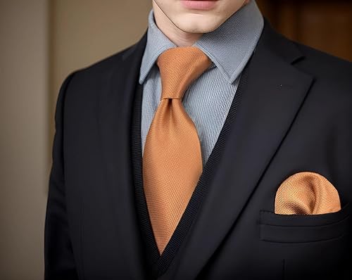 Vista 75 de S&W SHLAX&WING Conjunto de corbata de color sólido y pañuelo de bolsillo para hombre C33