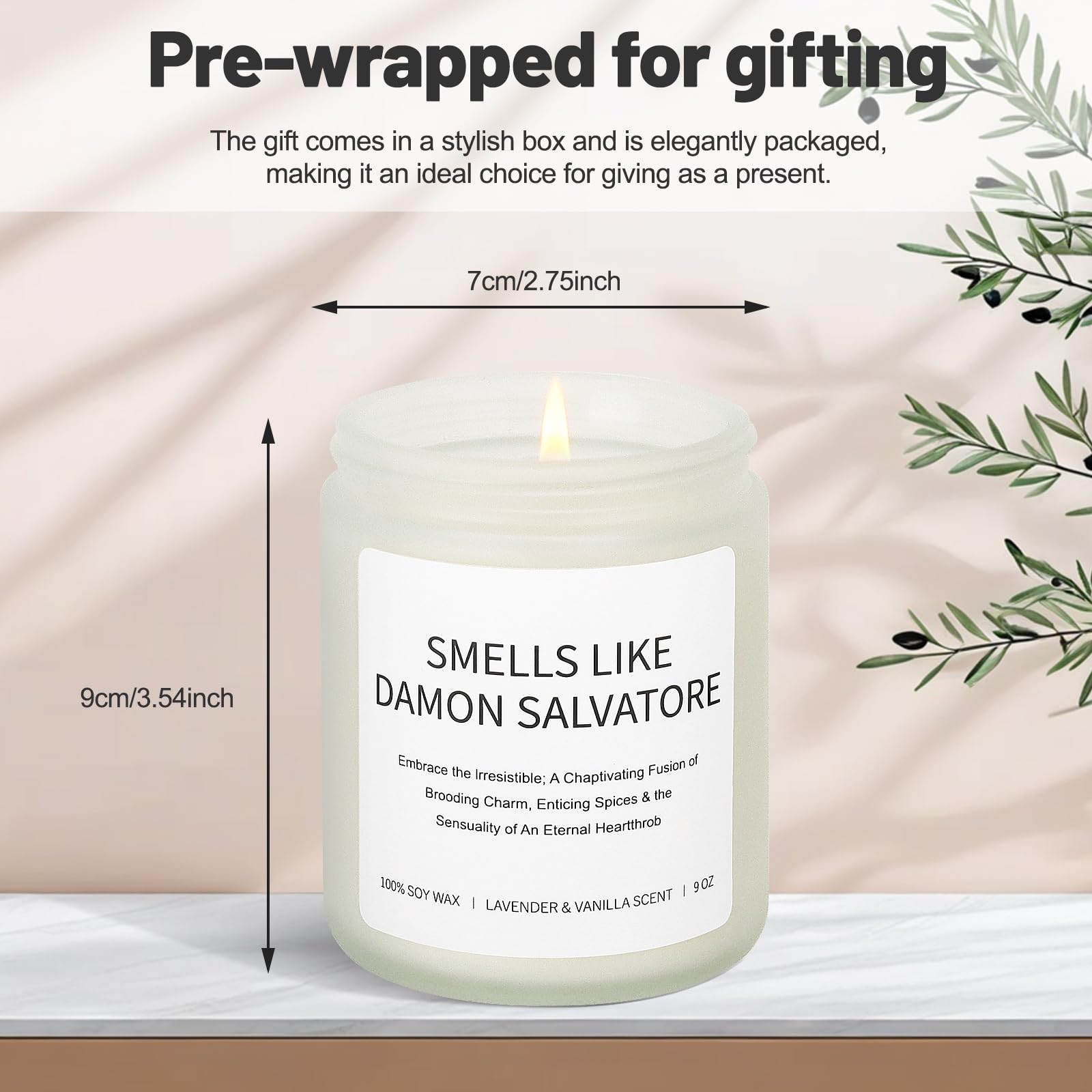 Smells Like Damon Candle, Lavender & Vanilla Scent,9 Ounce,Vampire Diaries Merch