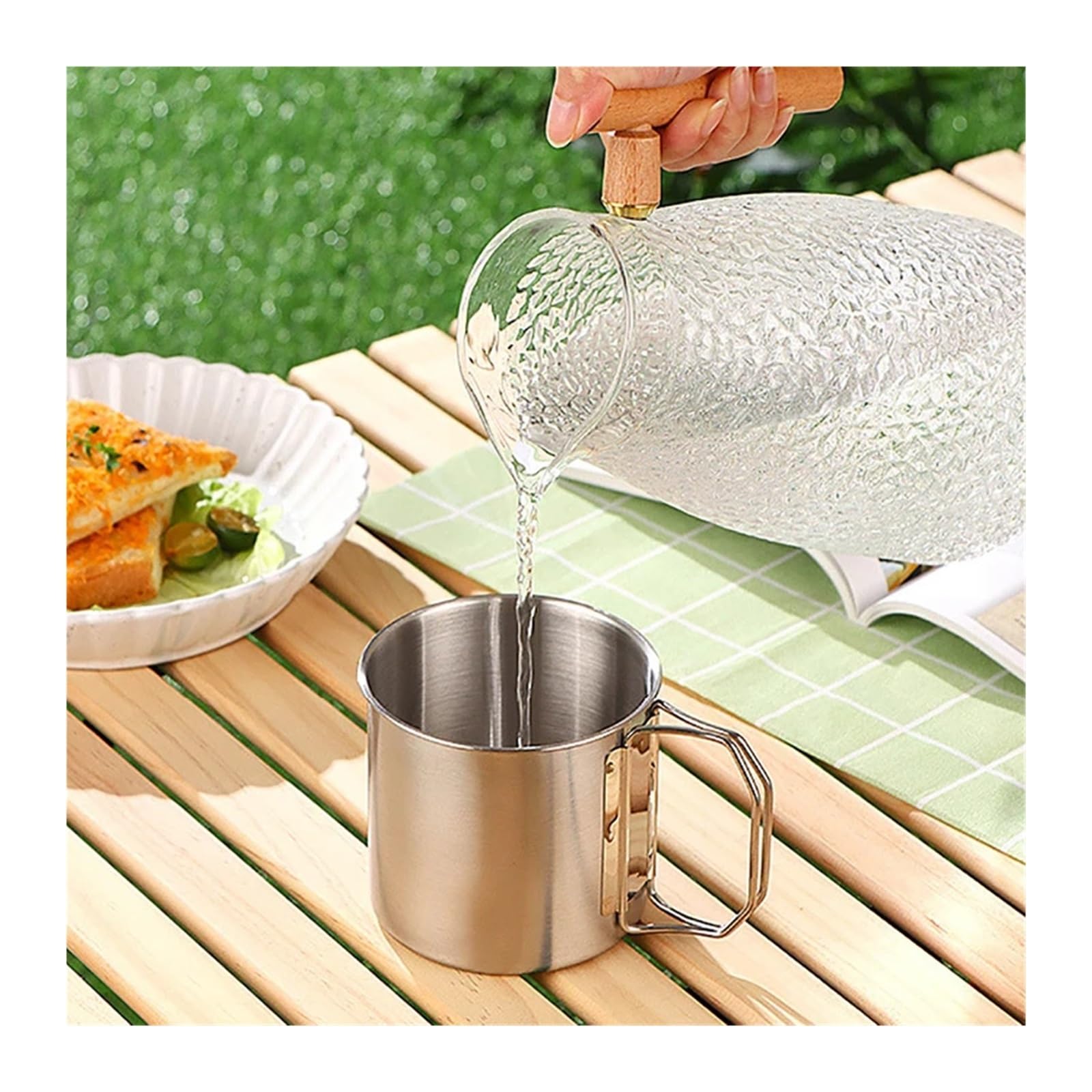 Bicchiere Acciaio Inox Pieghevole Set di tazze pieghevoli da campeggio | Set di bicchieri da picnic portatili in acciaio inossidabile 304