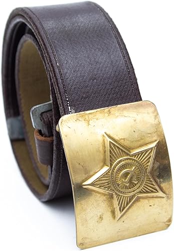 Miniatura 3 de Cinturón militar vintage para hombre, 2 Guerra Mundial y Soviética, cinturón de campo ruso en lona verde