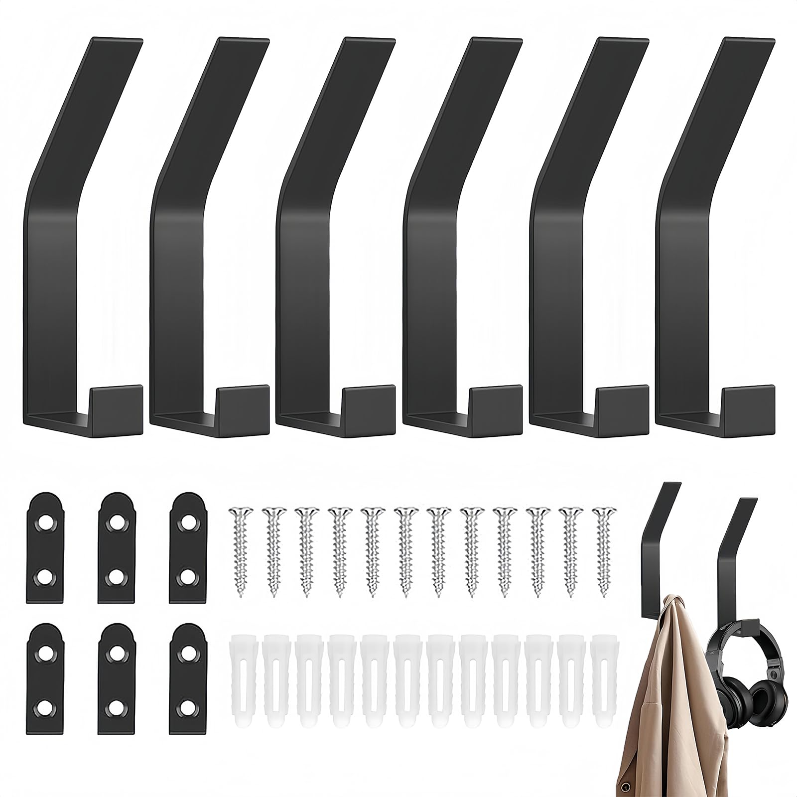 6 Ganci Appendiabiti A Vite Da 3 Mm, Ganci Appendiabiti Da Parete, Ganci Appendiabiti In Acciaio Inossidabile Ganci Appendiabiti Mensola Appendiabiti Con Viti Per Casa Armadietti Cassetti Bagno 86491776