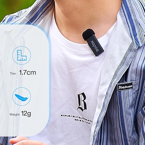 Miniatura 3 de GODOX MoveLink Mini UC KIT1 Micrófono inalámbrico, micrófono con cancelación de ruido de 2.4 GHz, rango de 328.1 ft, micrófono de solapa