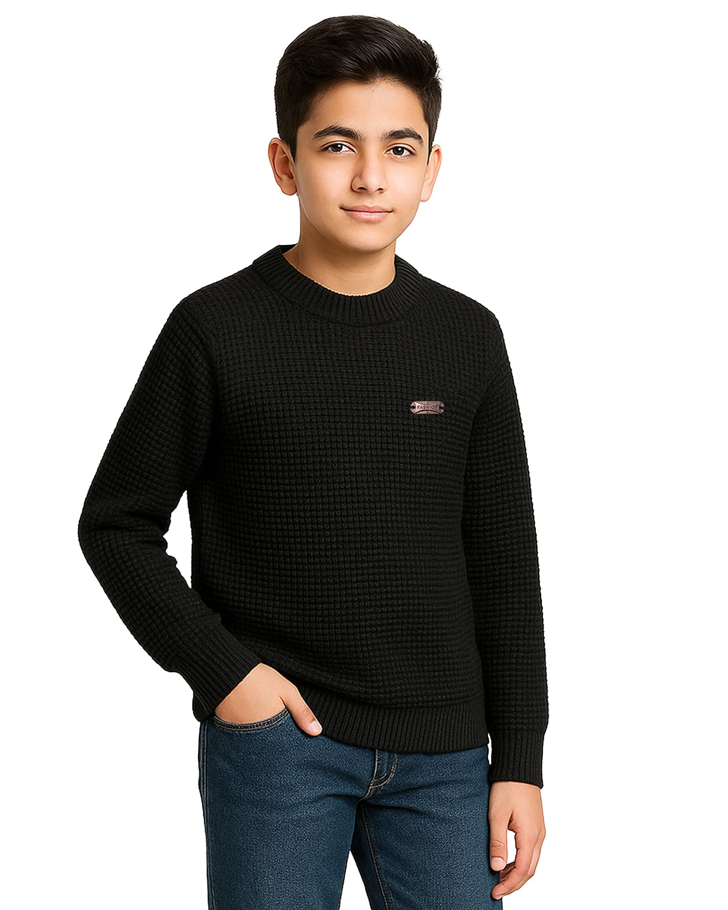Kuchipoo Boys' Winter Wear Knitted Sweater | Full Sleeves Warm Pullover | Casual & Stylish Kids' Jumper