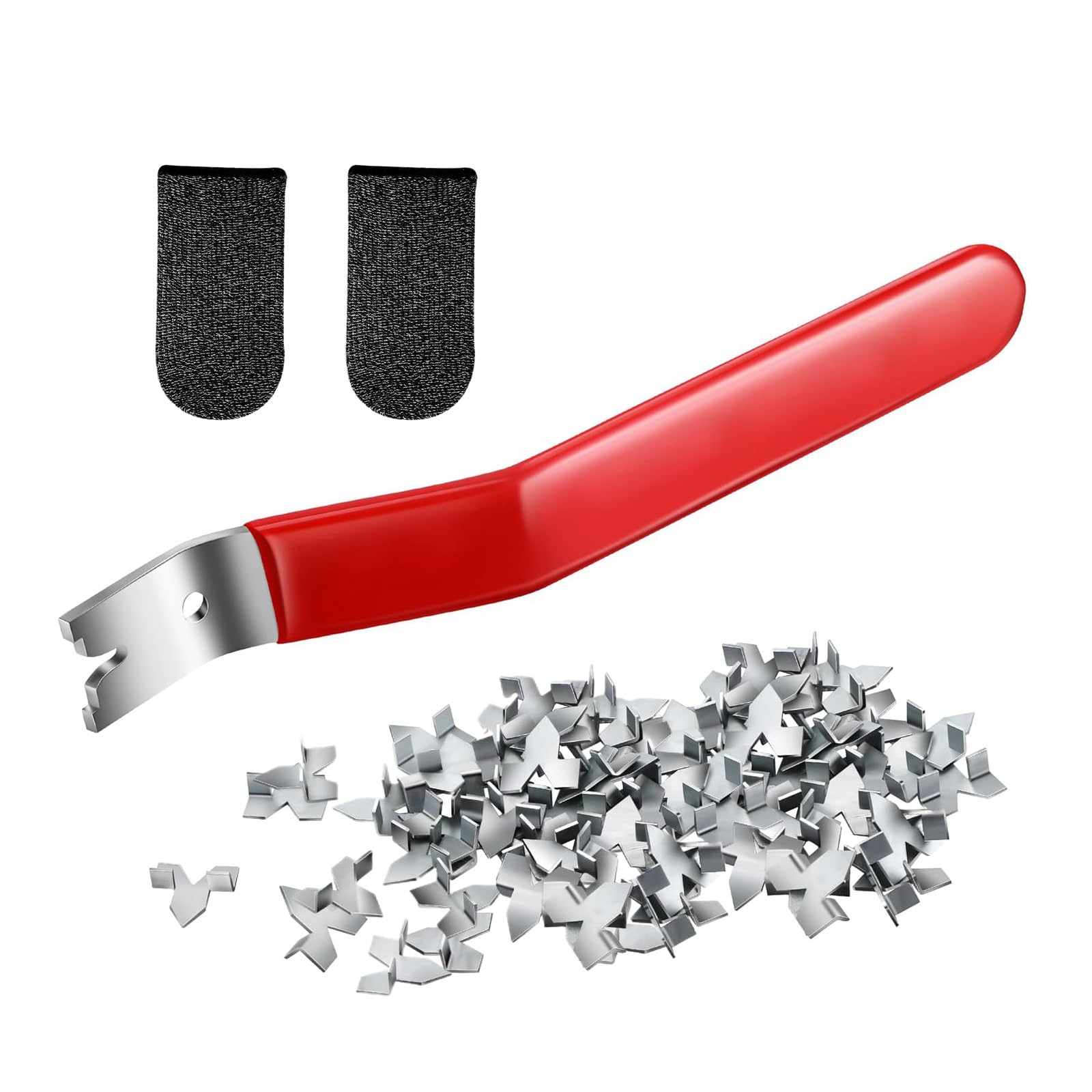 Glazier Point Driver Tool, Hand Picture Frame Tools with 150 Push Points & 2 Finger Cots, Glazier Tool, Zinc Finish Picture Framing Supplies for Windows, Glass, Photo Frames Installation & Securing