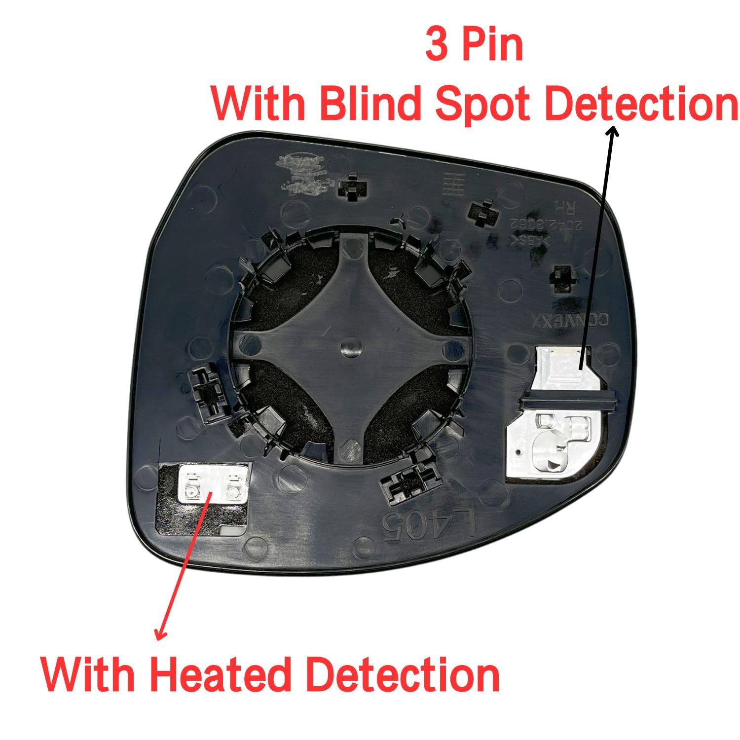 Heated Mirror Glass With Backing Plate – Driver Side Left For Land Rover LR2 LR4