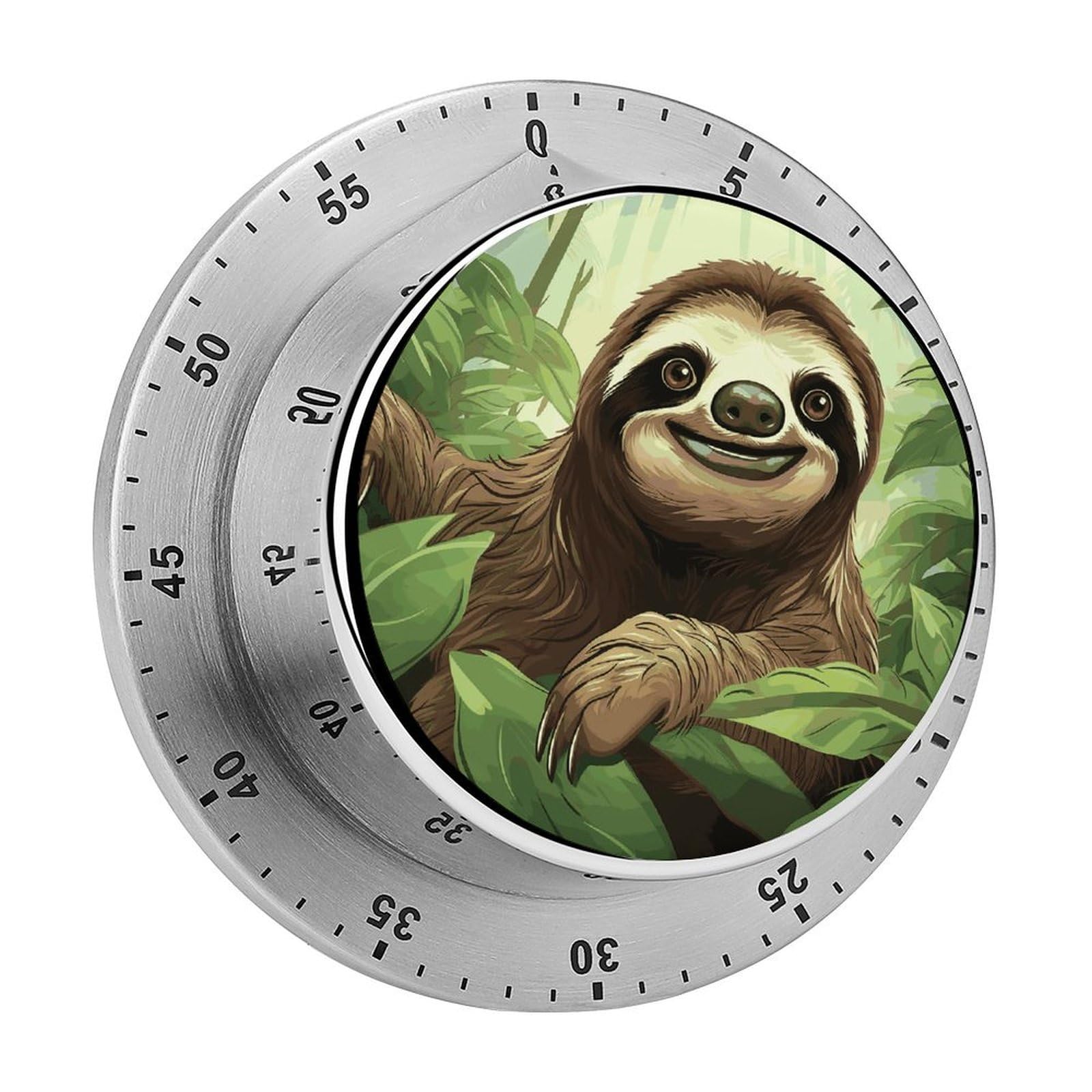 Sloths Background1 Timer Loud Mechanical Timer Stainless Steel 60-Minute Kitchen Timers Waterproof Chef Cooking Timers Sport Countdown Clock Portable Countdown Alarm Adult