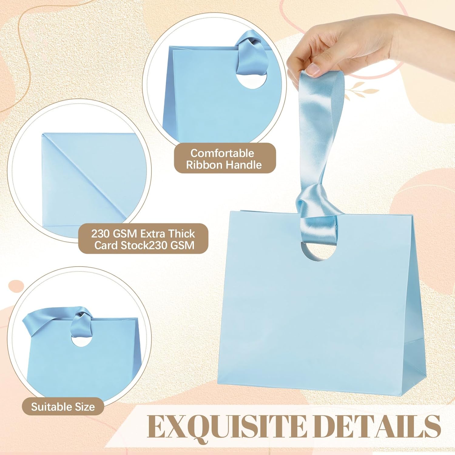 Feifeiya 30 Pcs Multicolor Small Paper Gift Bags with Ribbon Handles 7.87 x 3.54 x 7.09 Valentine's Day Reusable Goodie Candy for Birthday Bridal Baby Shower Party Favors Wrap - Image 3