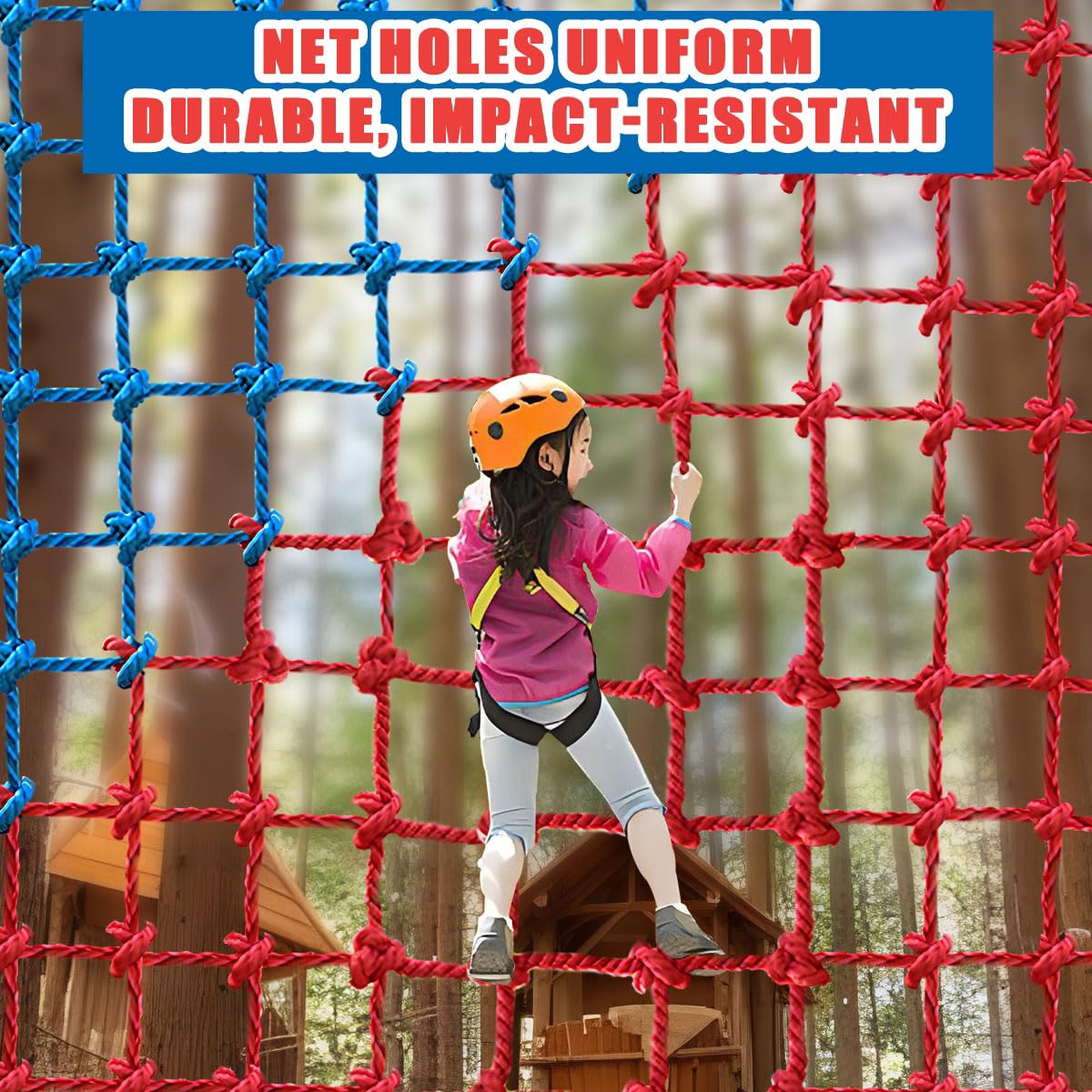 Red de carga de escalada, red de escalada de poliéster para parque infantil, red de escalada militar grande resistente para niños al aire libre, red de protección de seguridad para niños