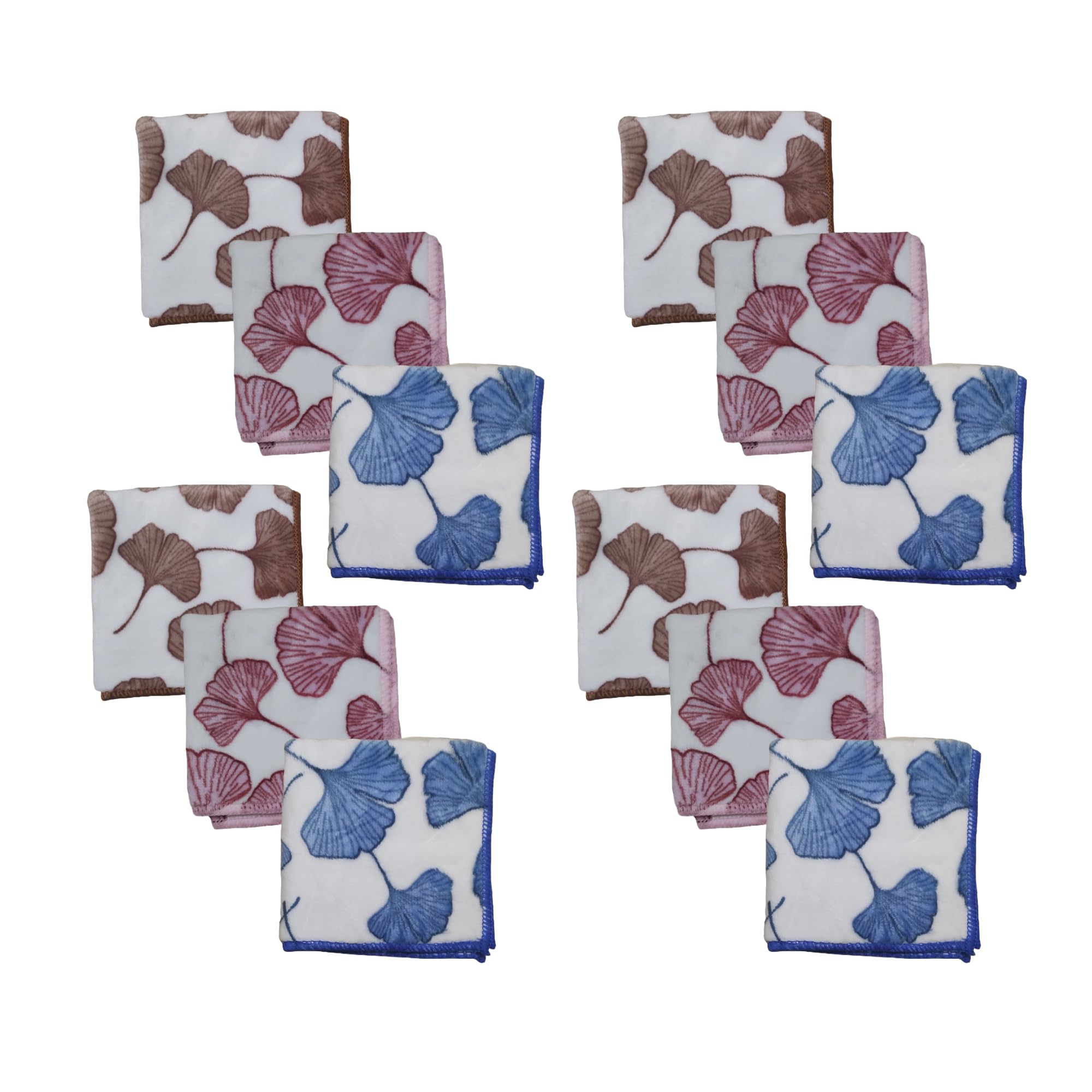 pack of 12 pcs women, girls, kids handkerchiefs ultra absorbent and super soft microfiber face towels for newborn babies (small 25x25 cm)